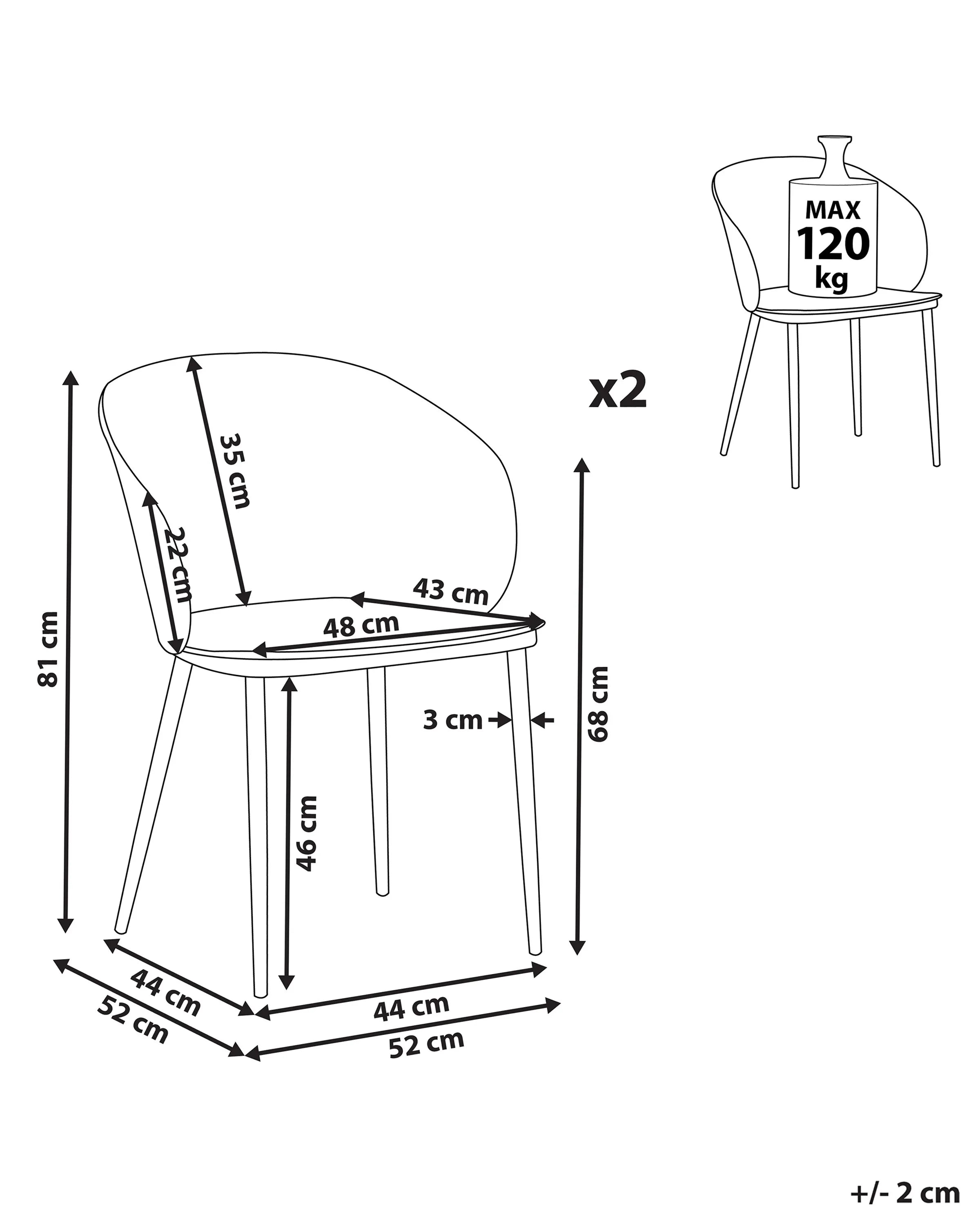 Lot de 2 chaises de salle à manger Blanches
