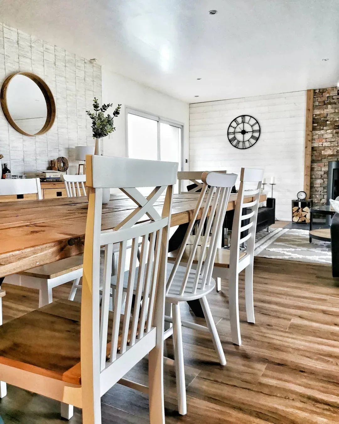 Lot de 2 chaises de salle à manger Bois Blanc