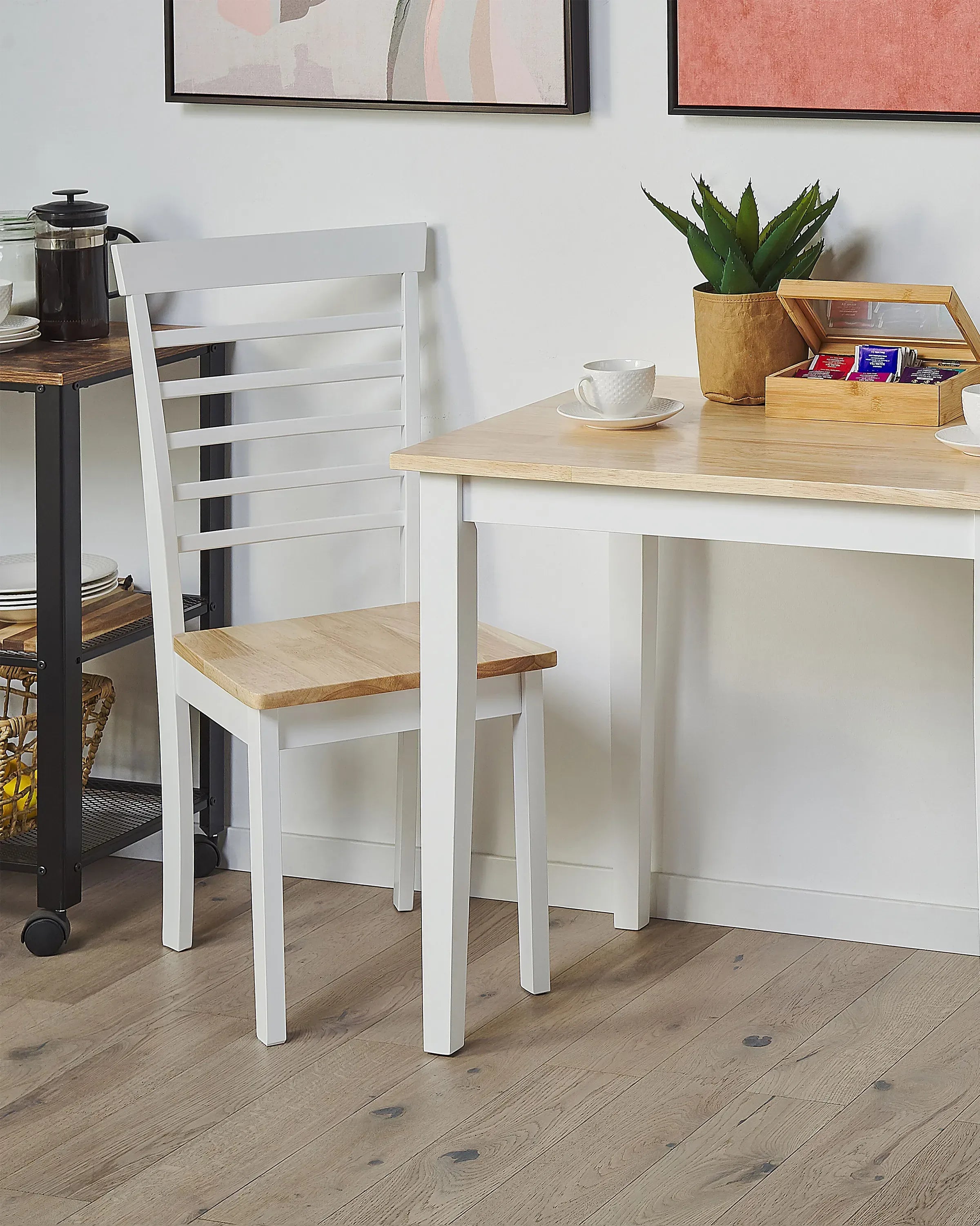 Lot de 2 chaises de salle à manger Bois Blanc
