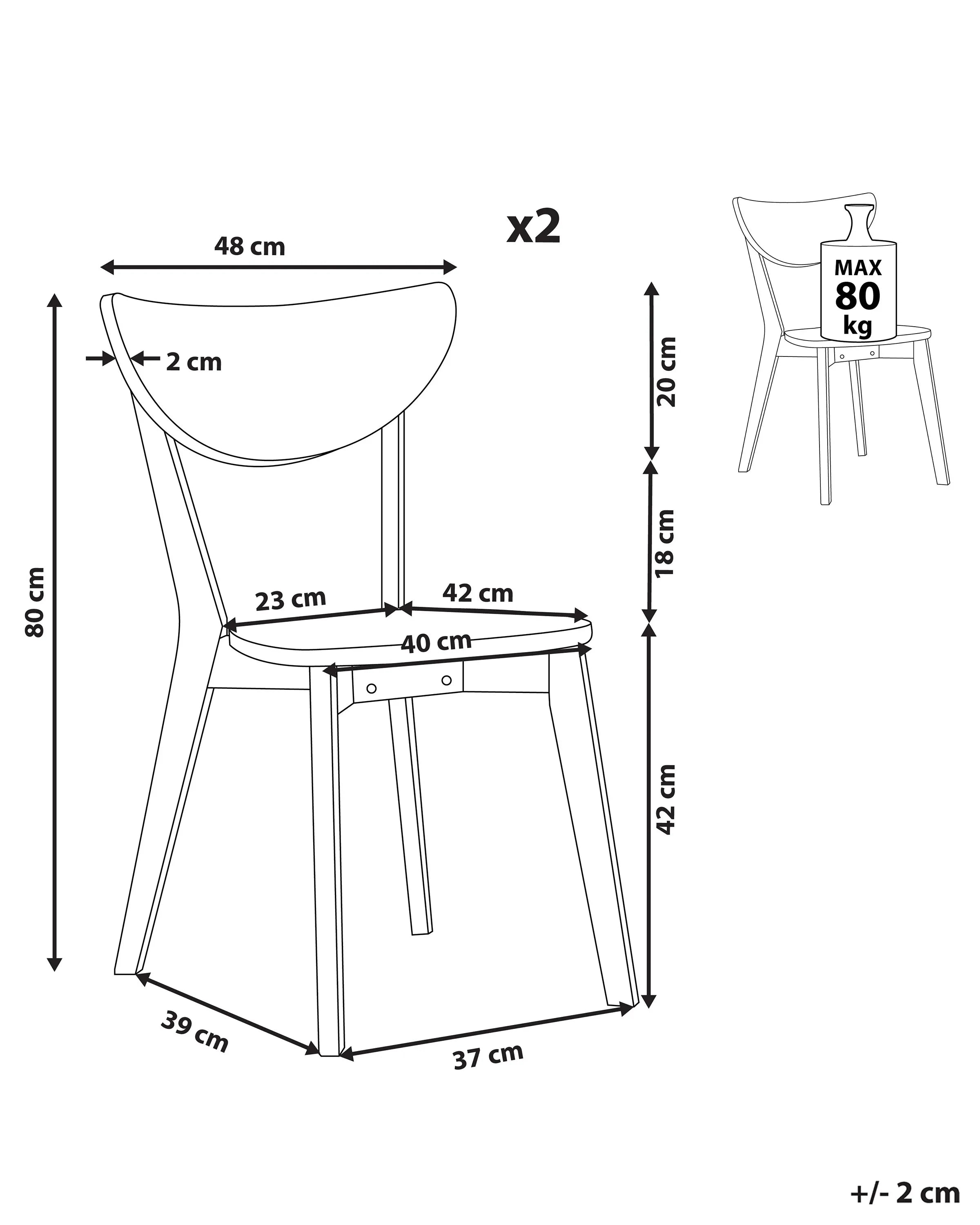 Lot de 2 chaises de salle à manger Blanches