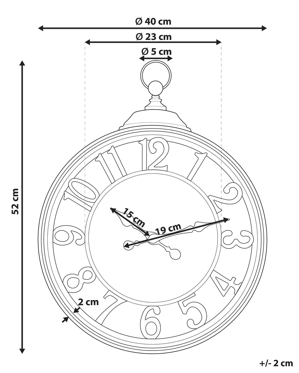 Horloge murale 40 cm Marron