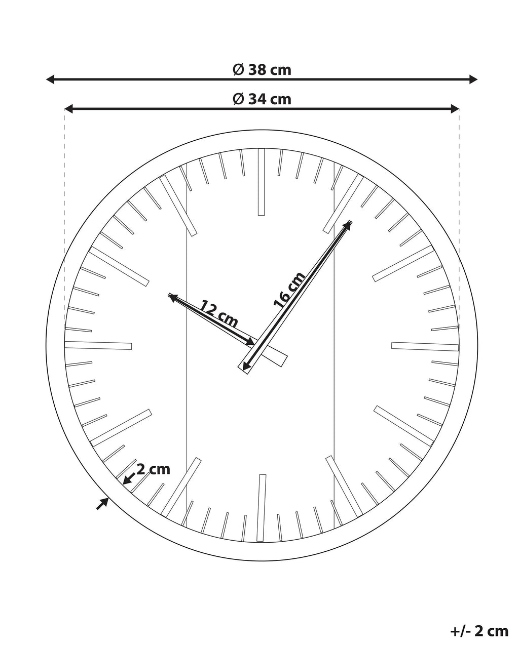Horloge murale 38 cm Marron/Noir