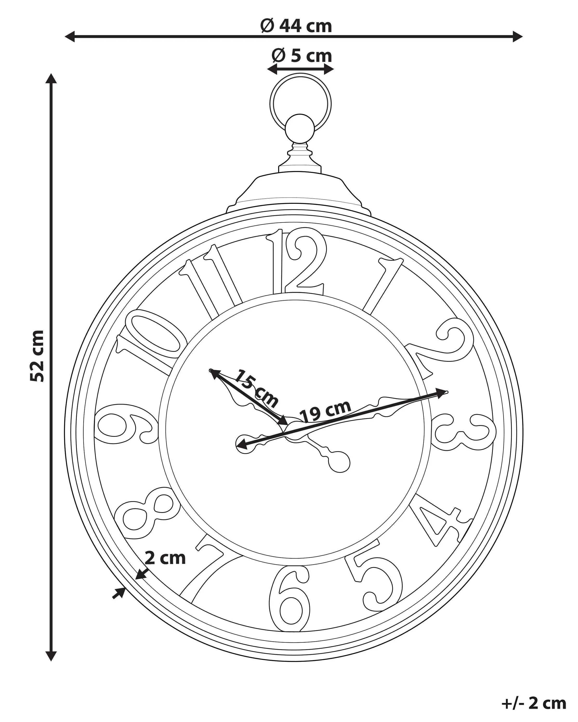 Horloge murale 44 cm Noir