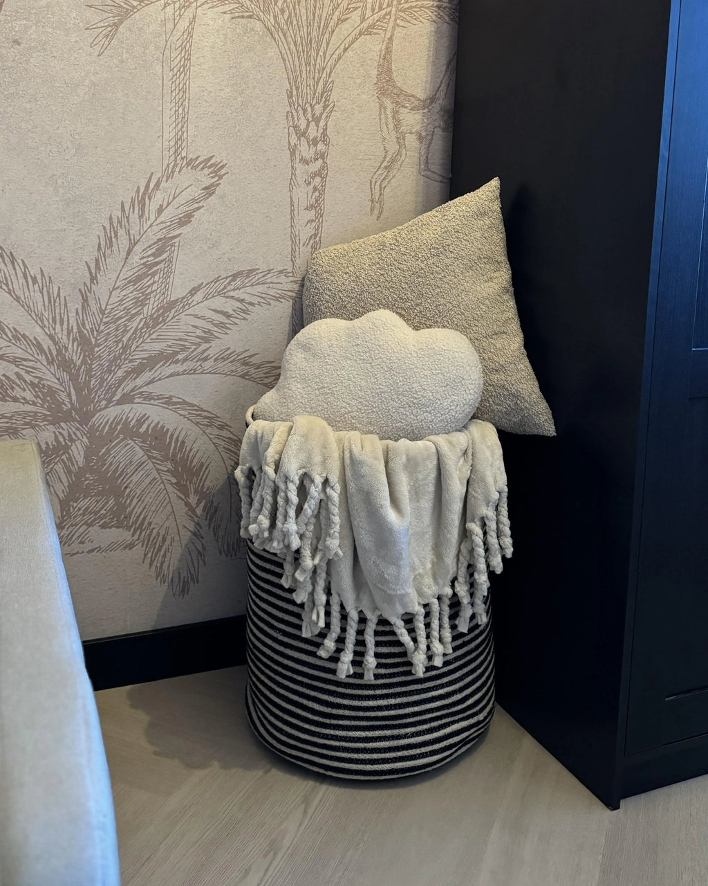 Panier en coton noir