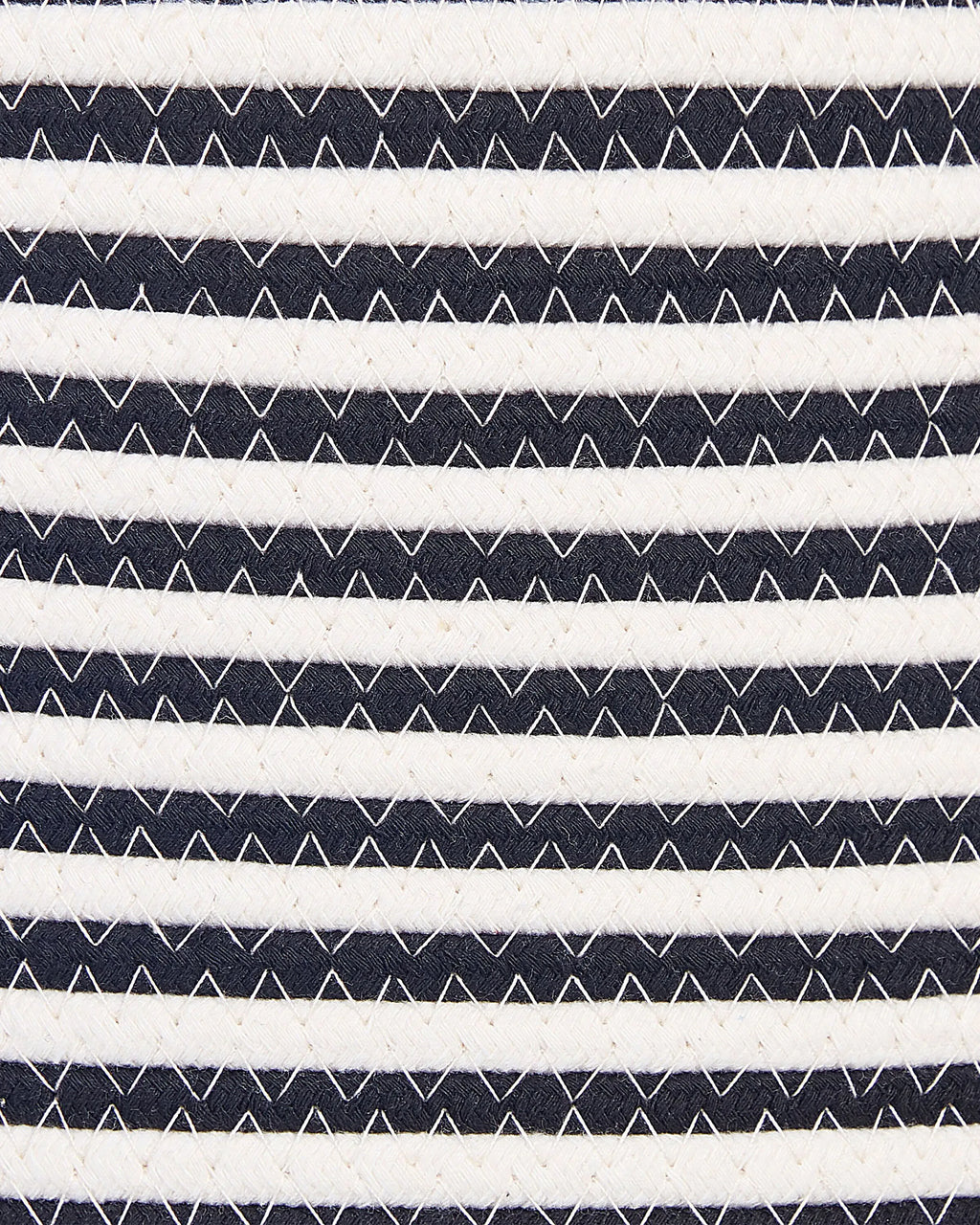 Panier en coton noir et blanc avec poignées