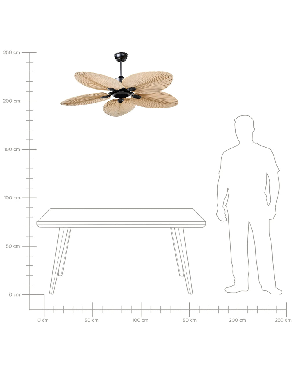Ventilateur de plafond avec télécommande Naturel