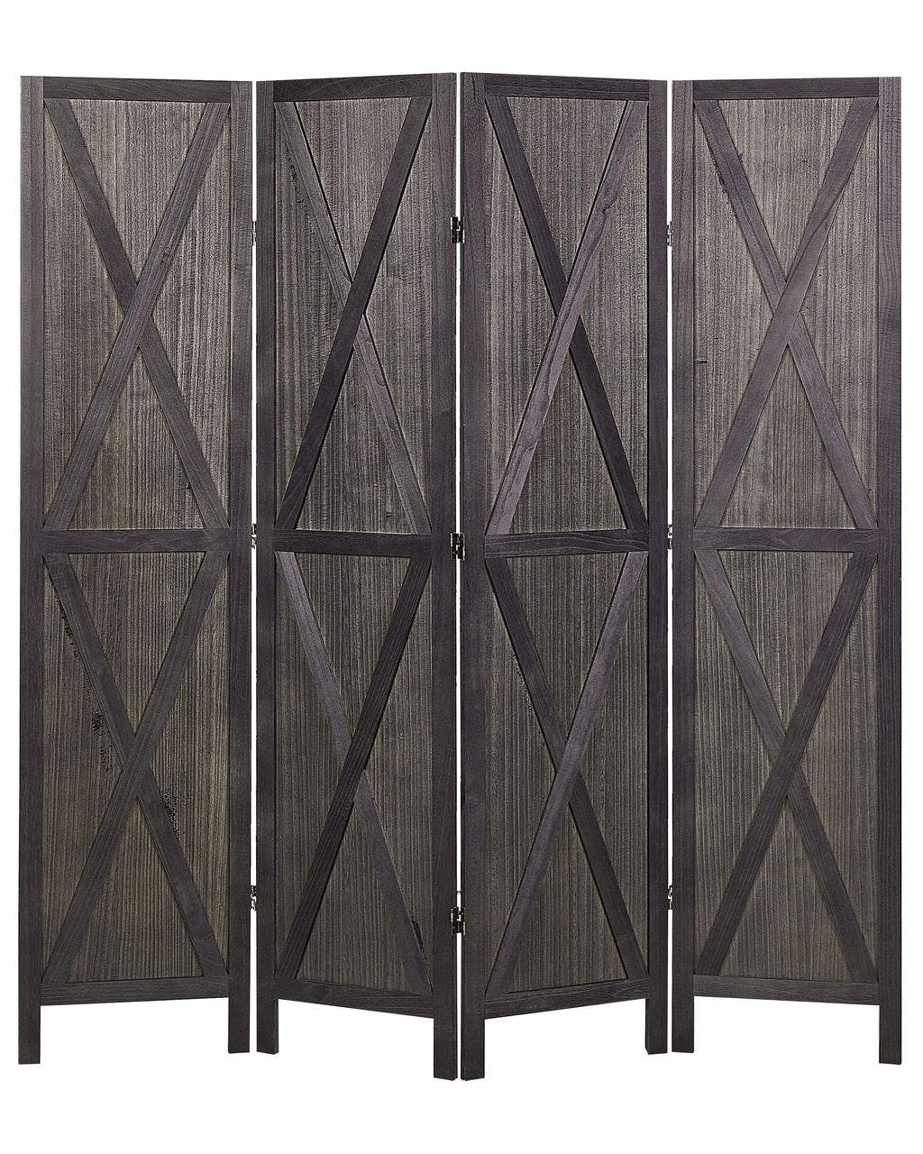 Paravent 4 panneaux marron foncé 163x170 cm