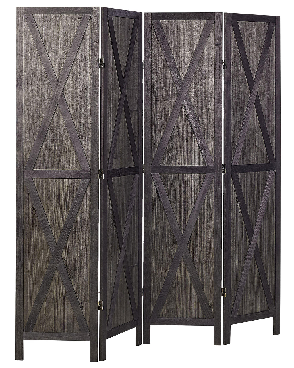Paravent 4 panneaux marron foncé 163x170 cm