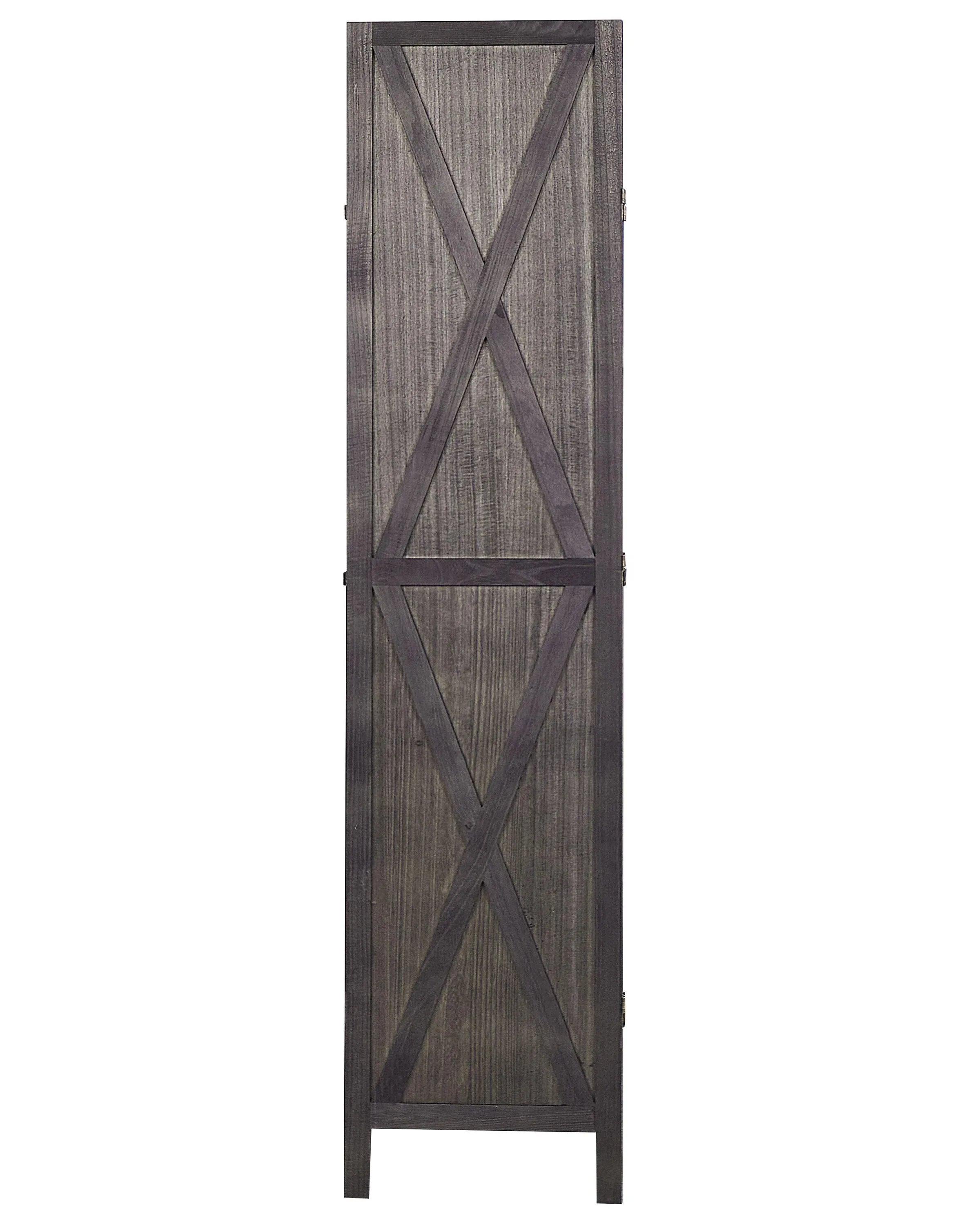 Paravent 4 panneaux marron foncé 163x170 cm