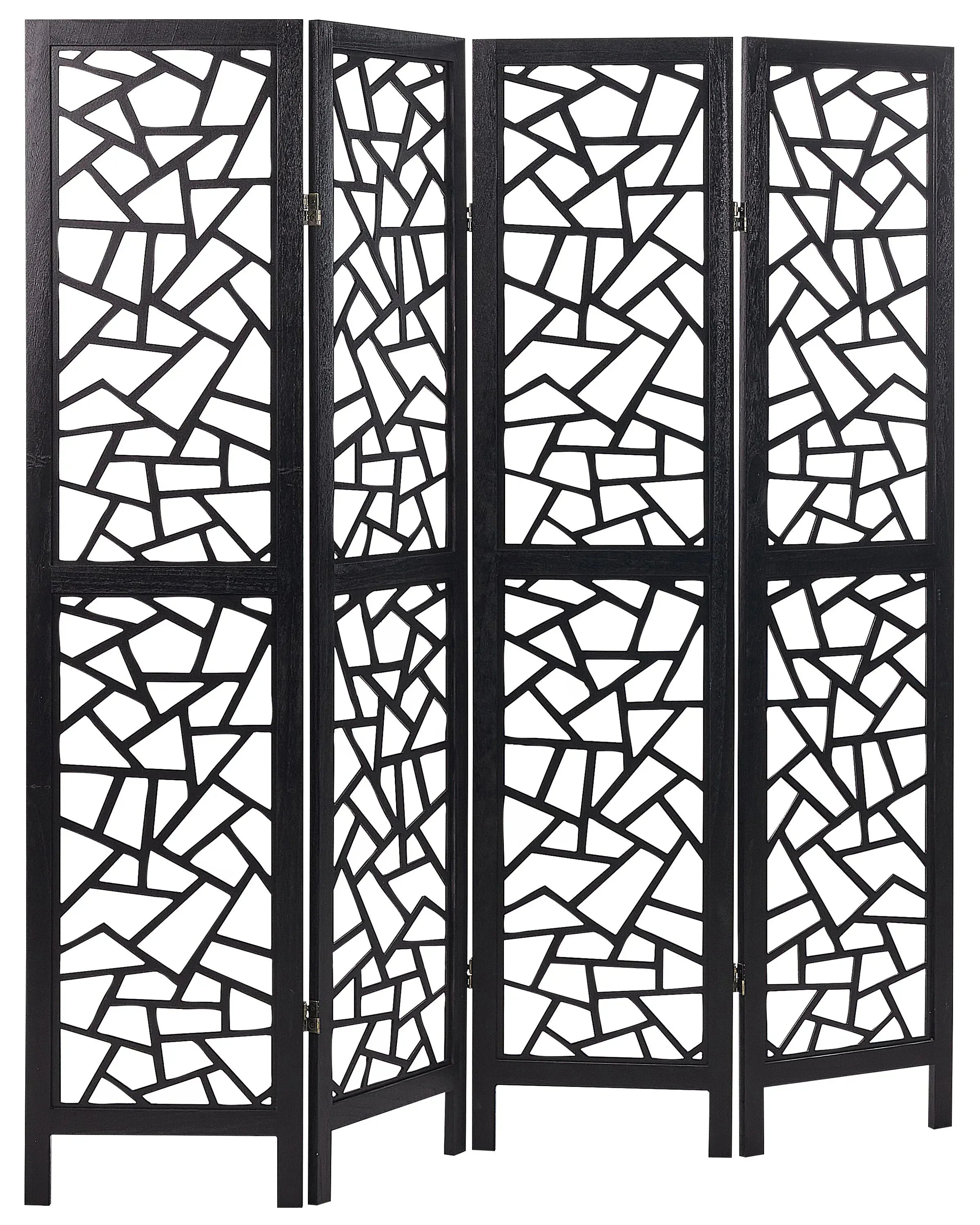 Paravent à 4 panneaux noir 163x170 cm