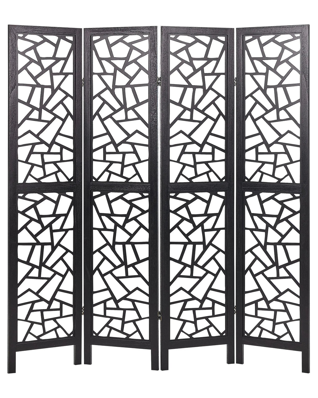 Paravent à 4 panneaux noir 163x170 cm