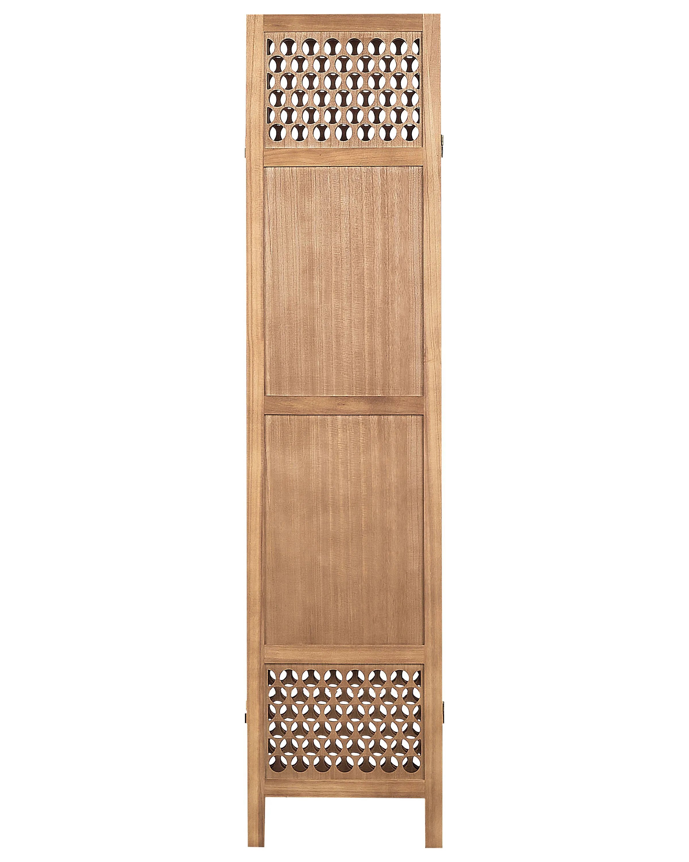 Séparateur de pièce à 4 panneaux, marron clair, 163x170 cm