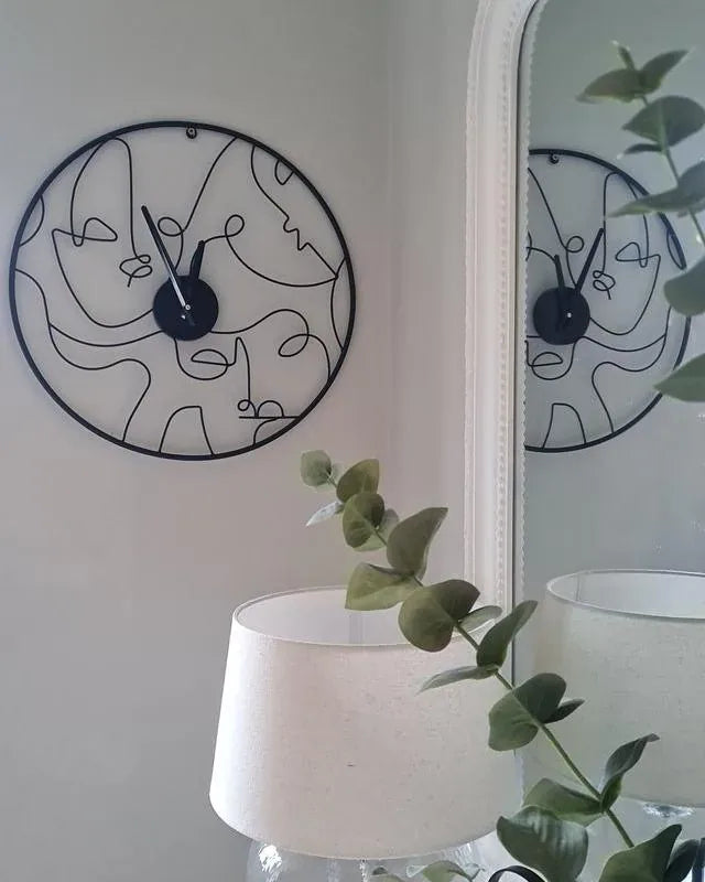 Horloge murale 50 cm Métal Noir