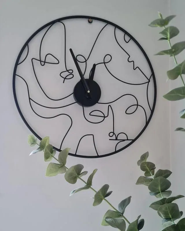Horloge murale 50 cm Métal Noir