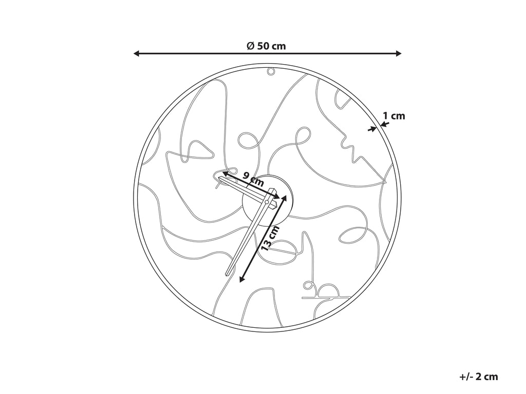 Horloge murale 50 cm Métal Noir