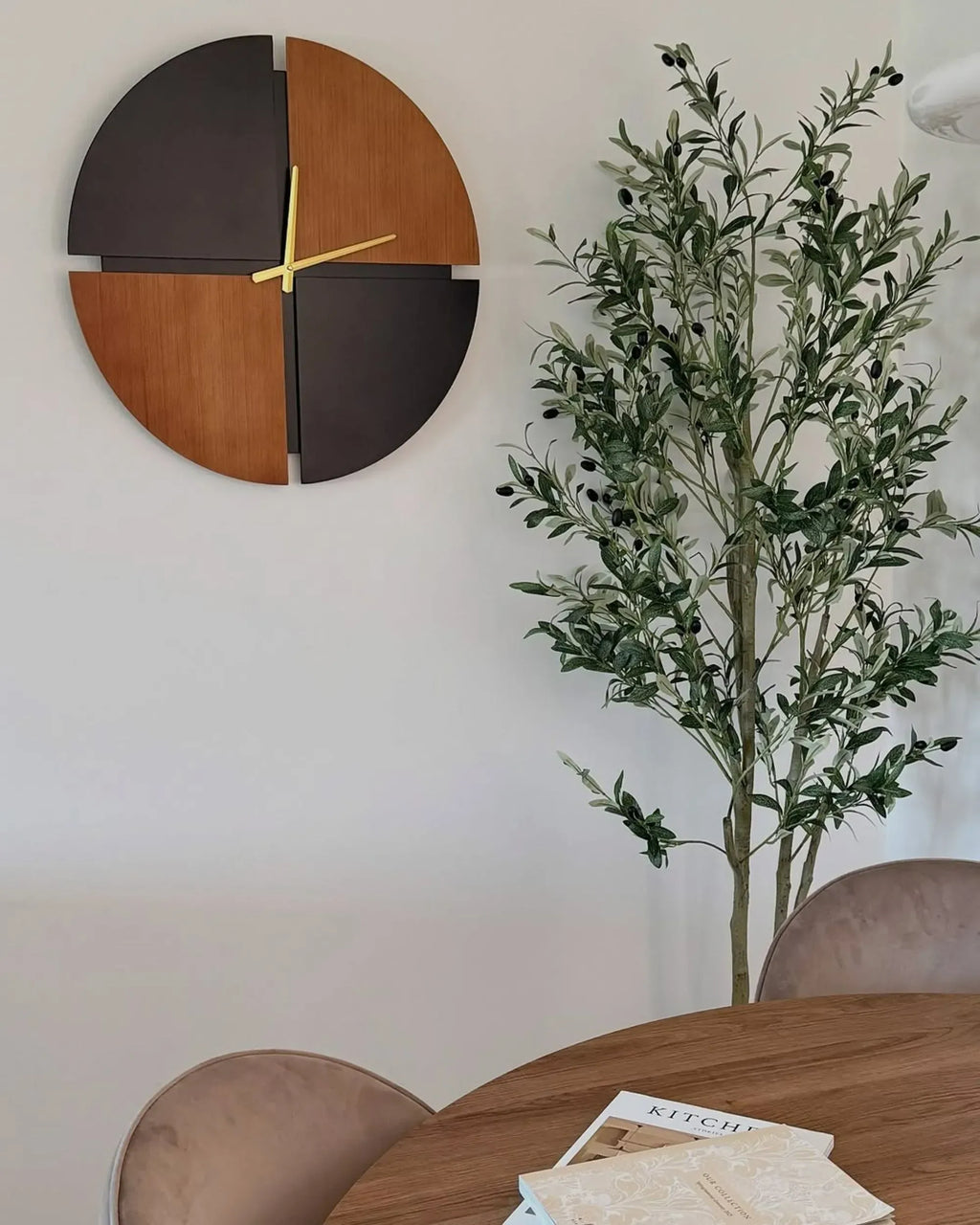 Horloge murale 60 cm Marron/Noir