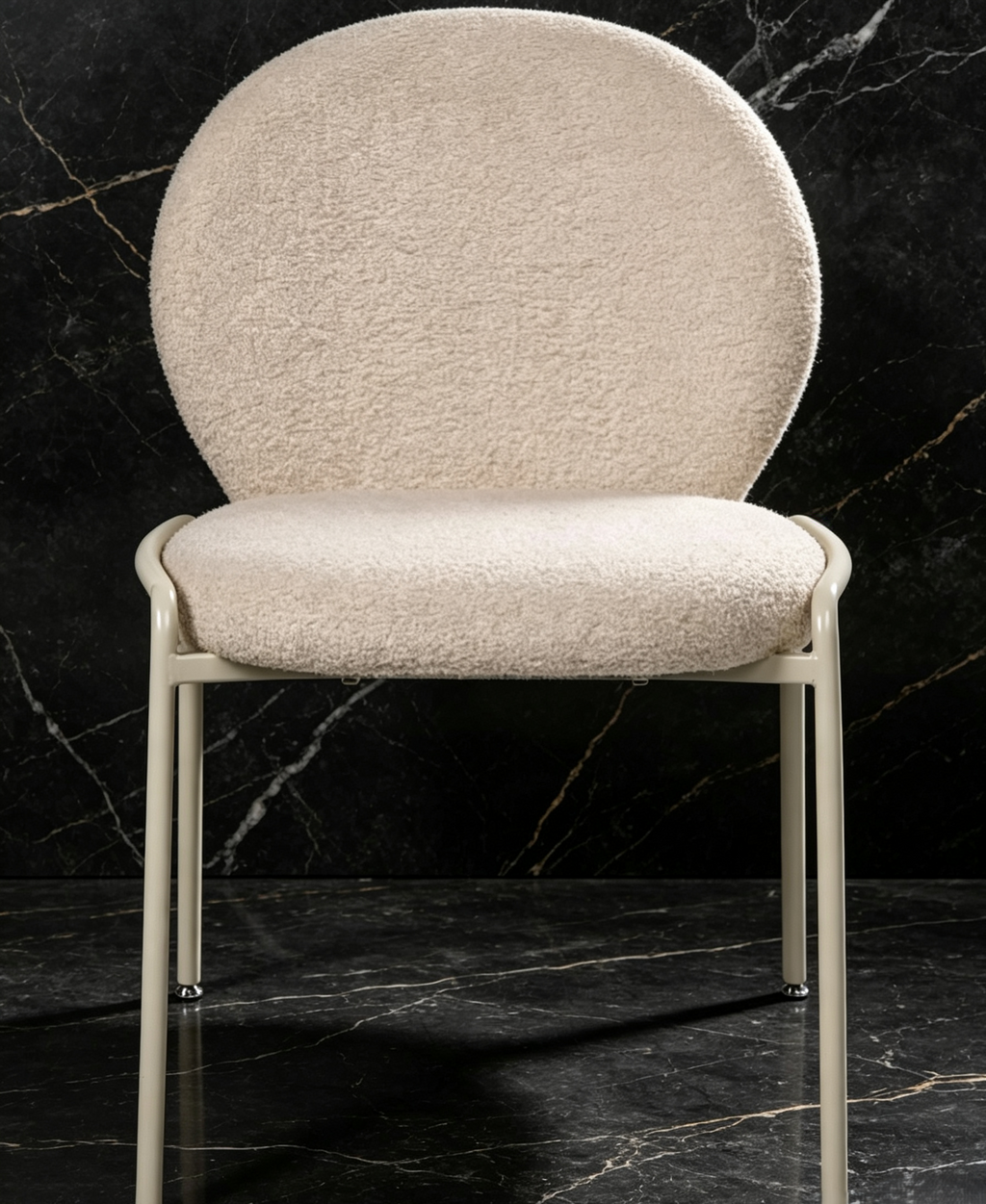 Ensemble de 2 chaises bouclettes beige clair