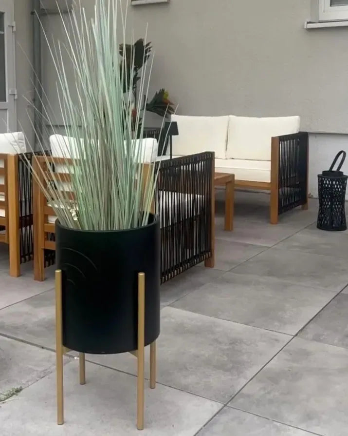 Jardinière surélevée en métal, 32 cm, noire