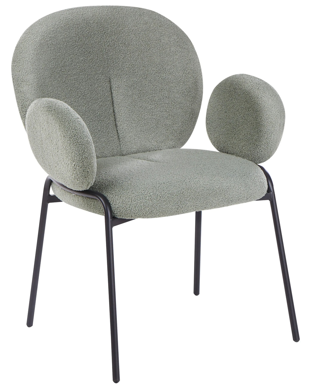 Lot de 2 chaises de salle à manger Bouclette Vert clair