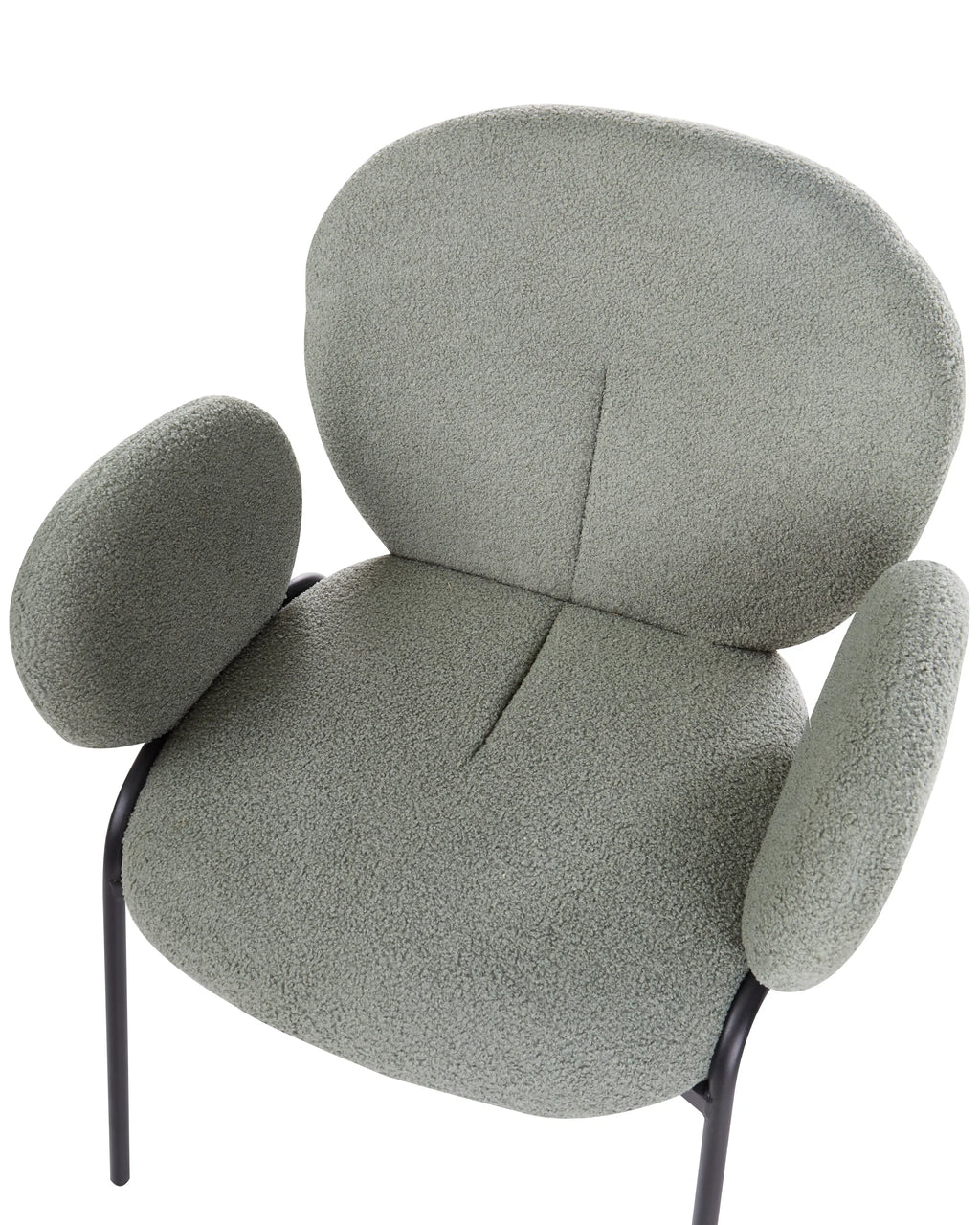 Lot de 2 chaises de salle à manger Bouclette Vert clair