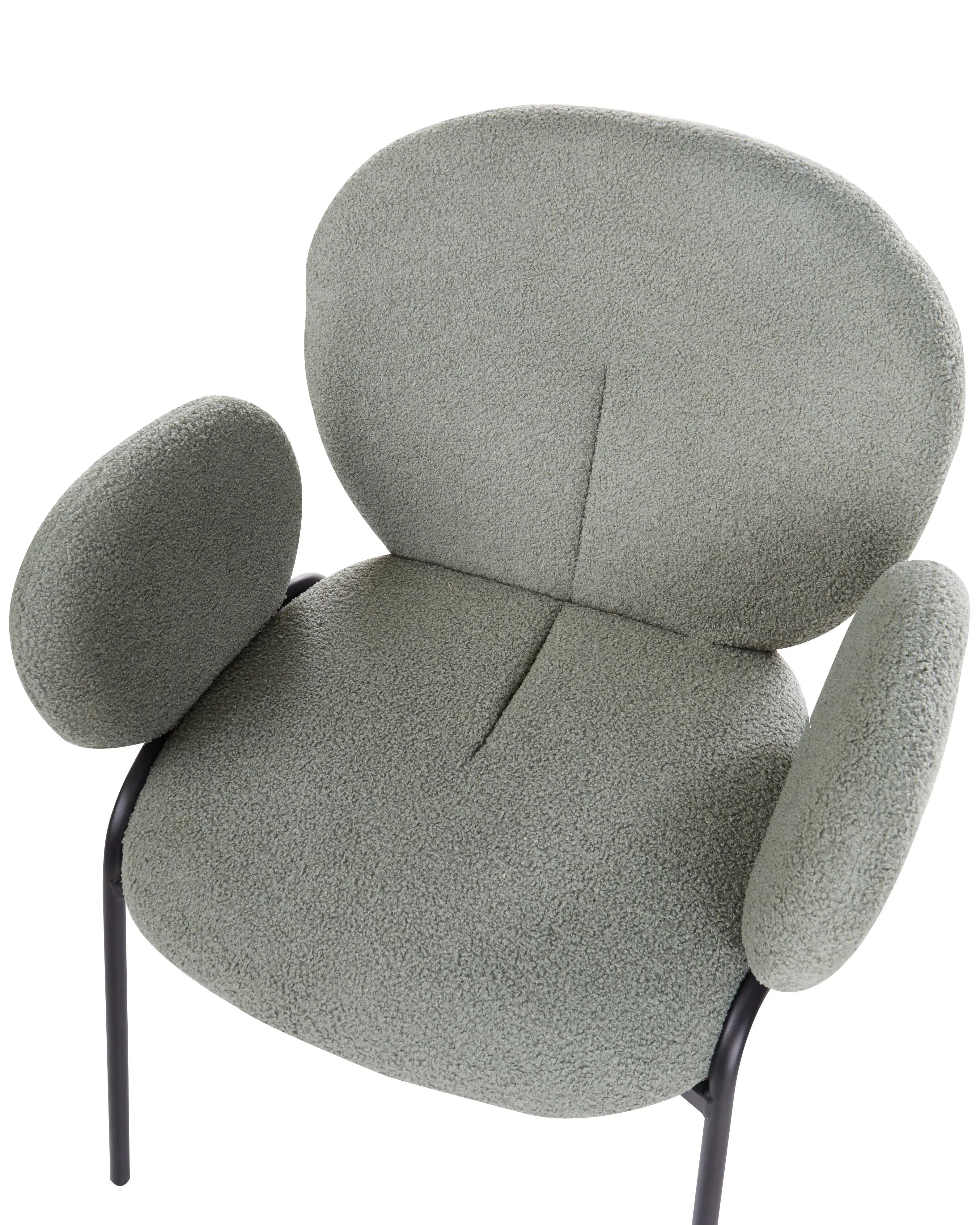 Lot de 2 chaises de salle à manger Bouclette Vert clair