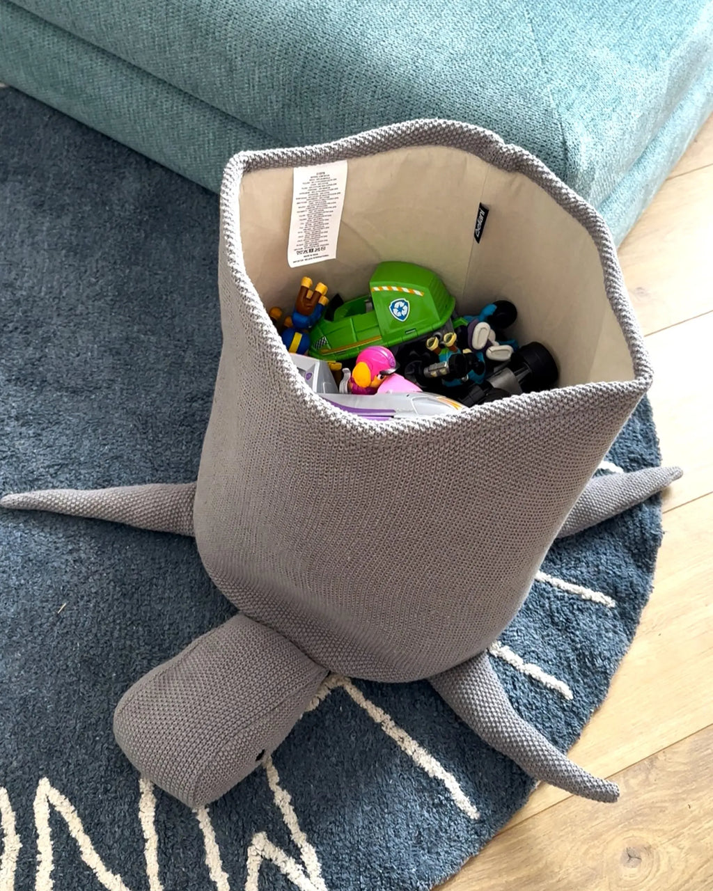 Panier pour enfants Tortue Coton Gris