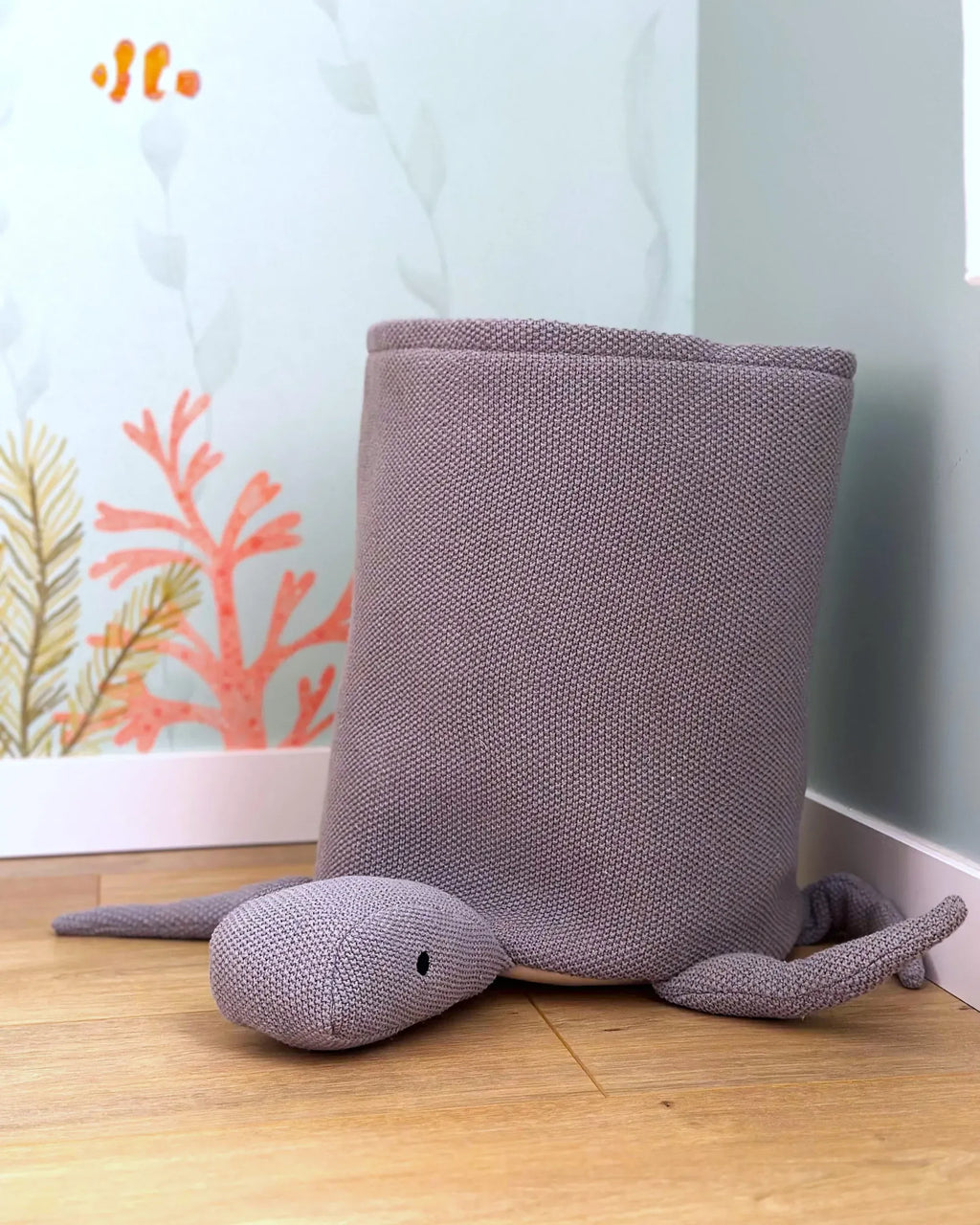 Panier pour enfants Tortue Coton Gris