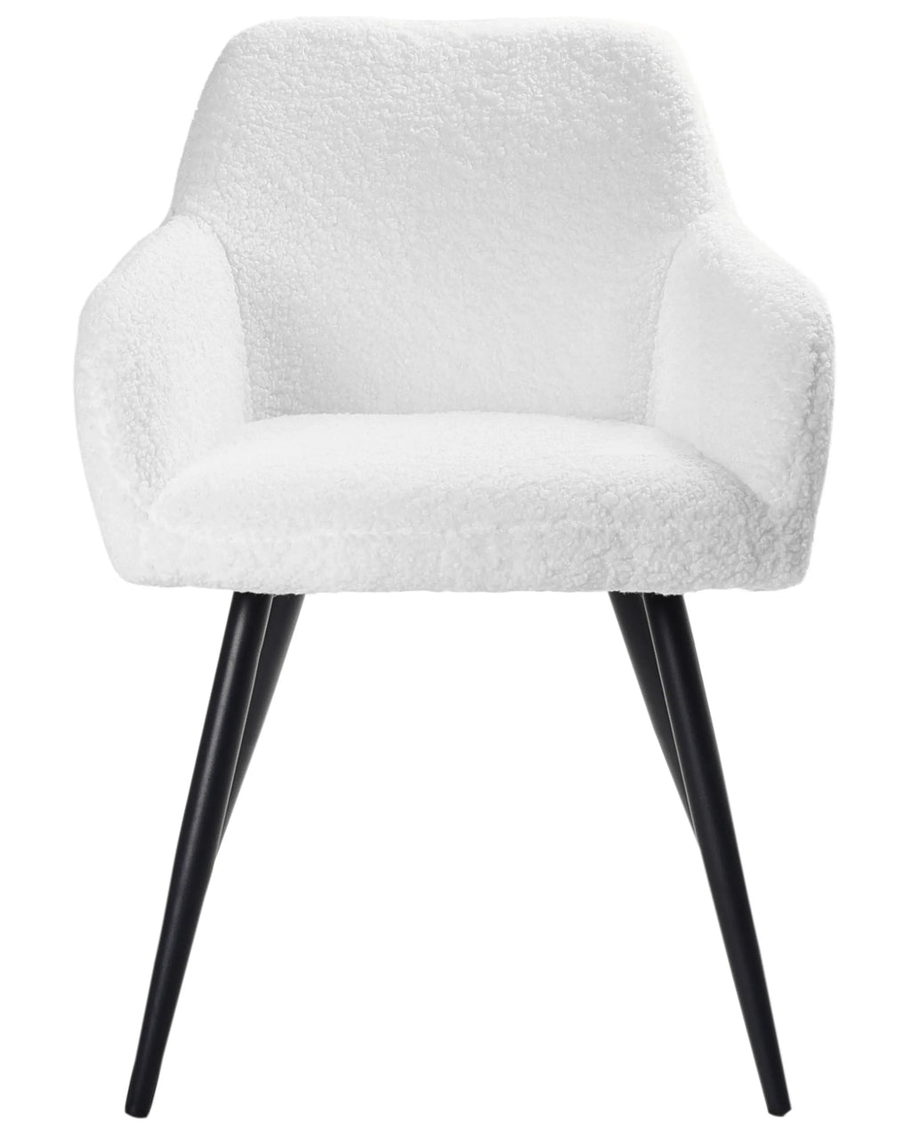 Lot de 2 chaises de salle à manger bouclées blanc cassé