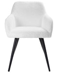 Lot de 2 chaises de salle à manger bouclées blanc cassé