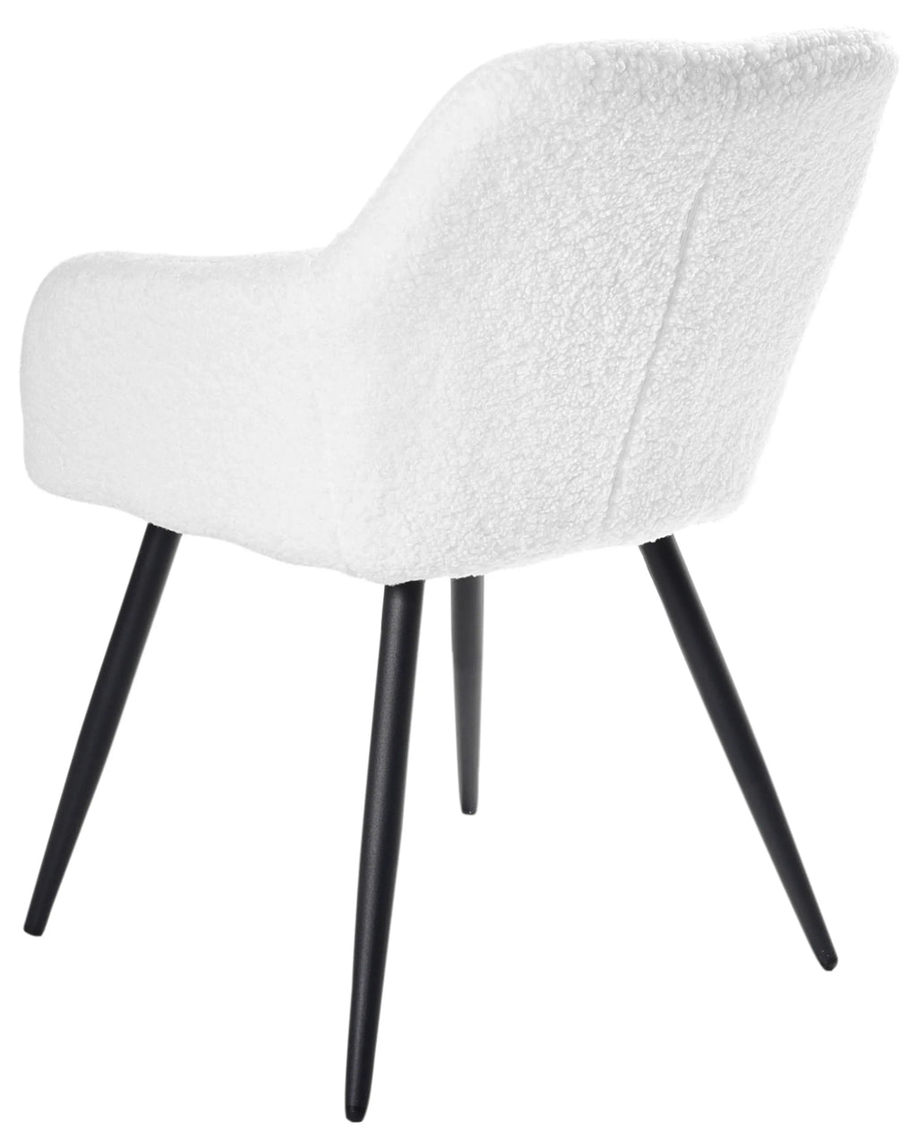 Lot de 2 chaises de salle à manger bouclées blanc cassé
