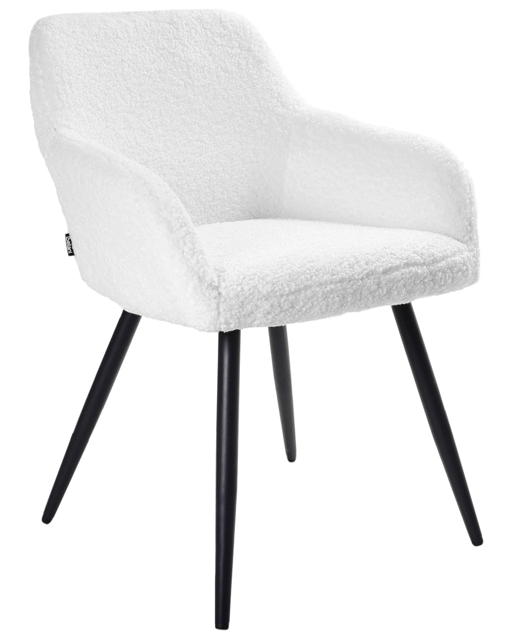 Lot de 2 chaises de salle à manger bouclées blanc cassé