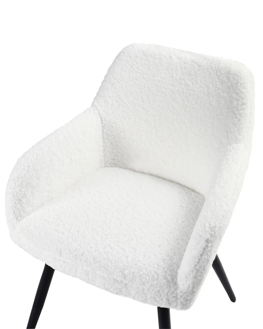 Lot de 2 chaises de salle à manger bouclées blanc cassé