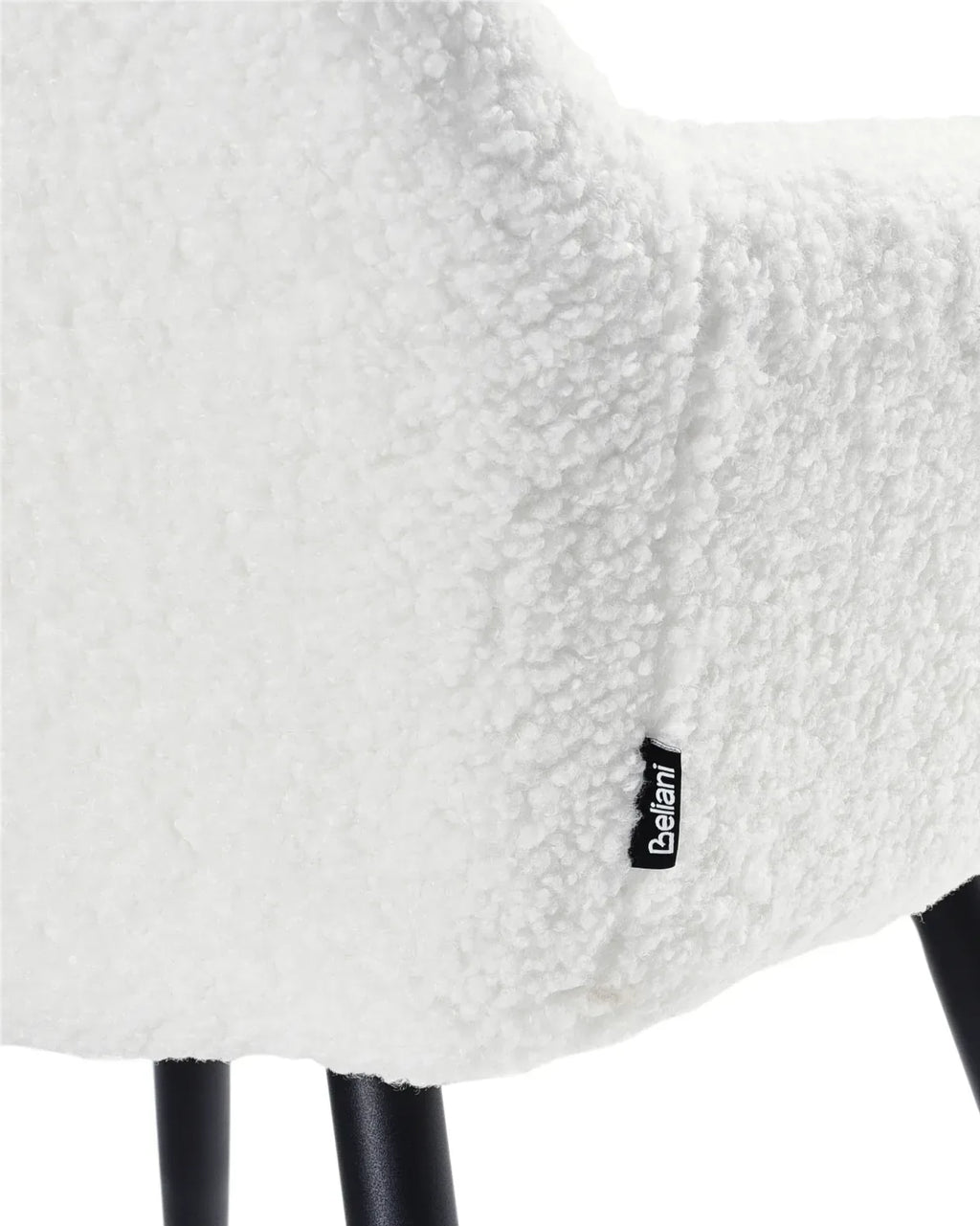 Lot de 2 chaises de salle à manger bouclées blanc cassé
