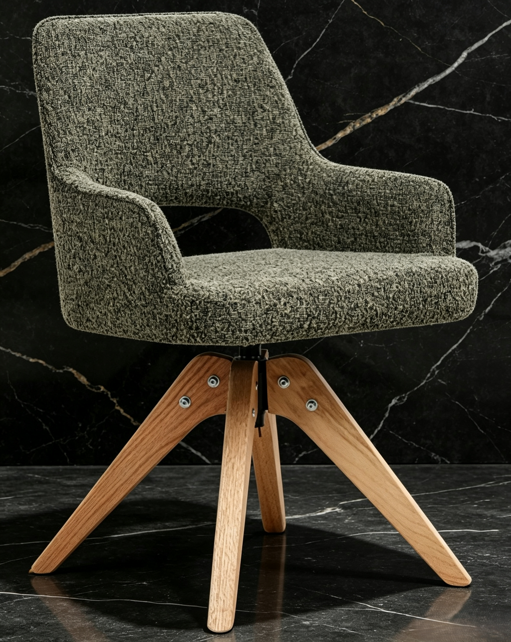 Chaise de salle à manger Bouclé Vert