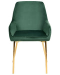 Lot de 2 chaises de salle à manger Velours Vert