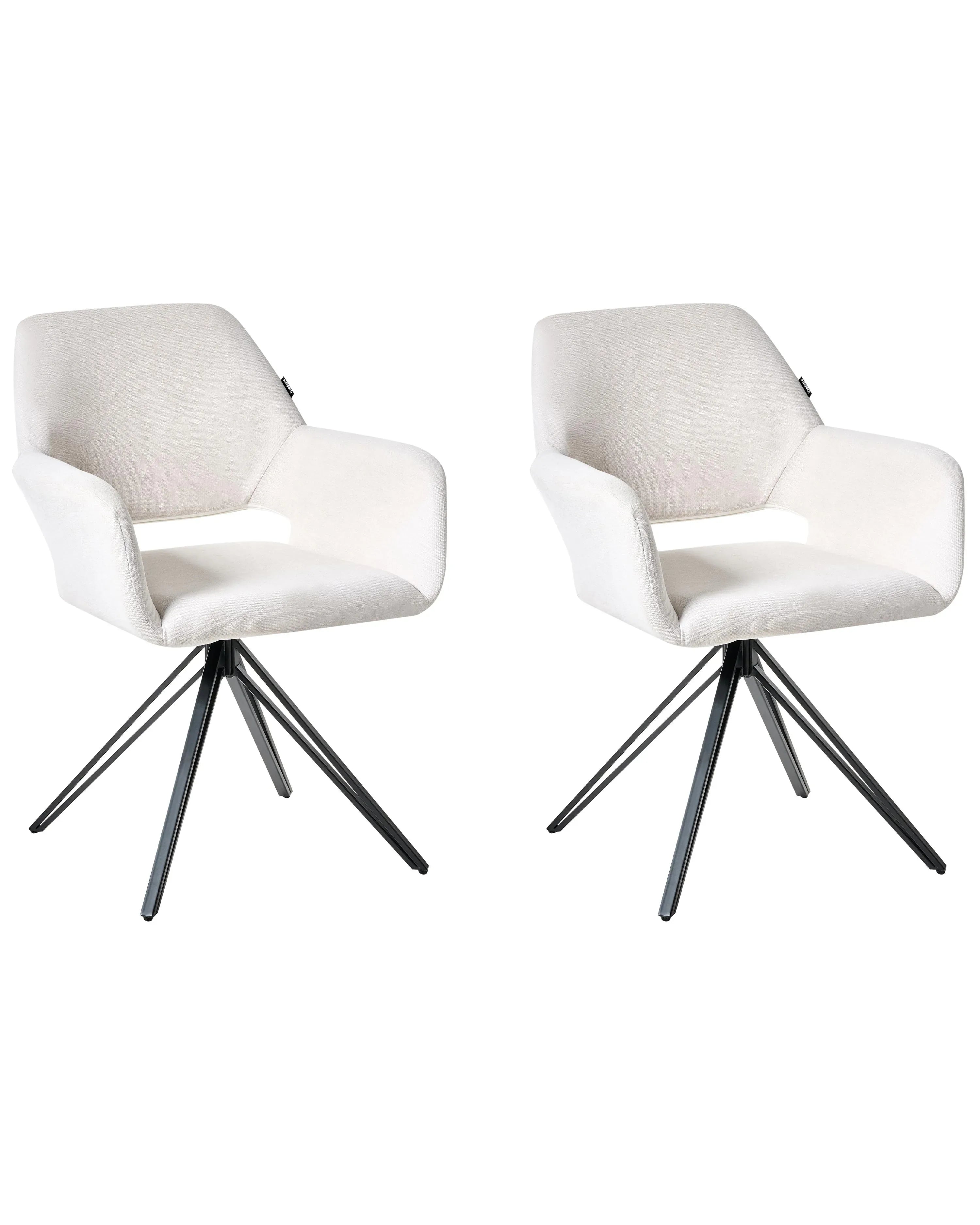 Set di 2 sedie da pranzo CINEY Tessuto Bianco sporco