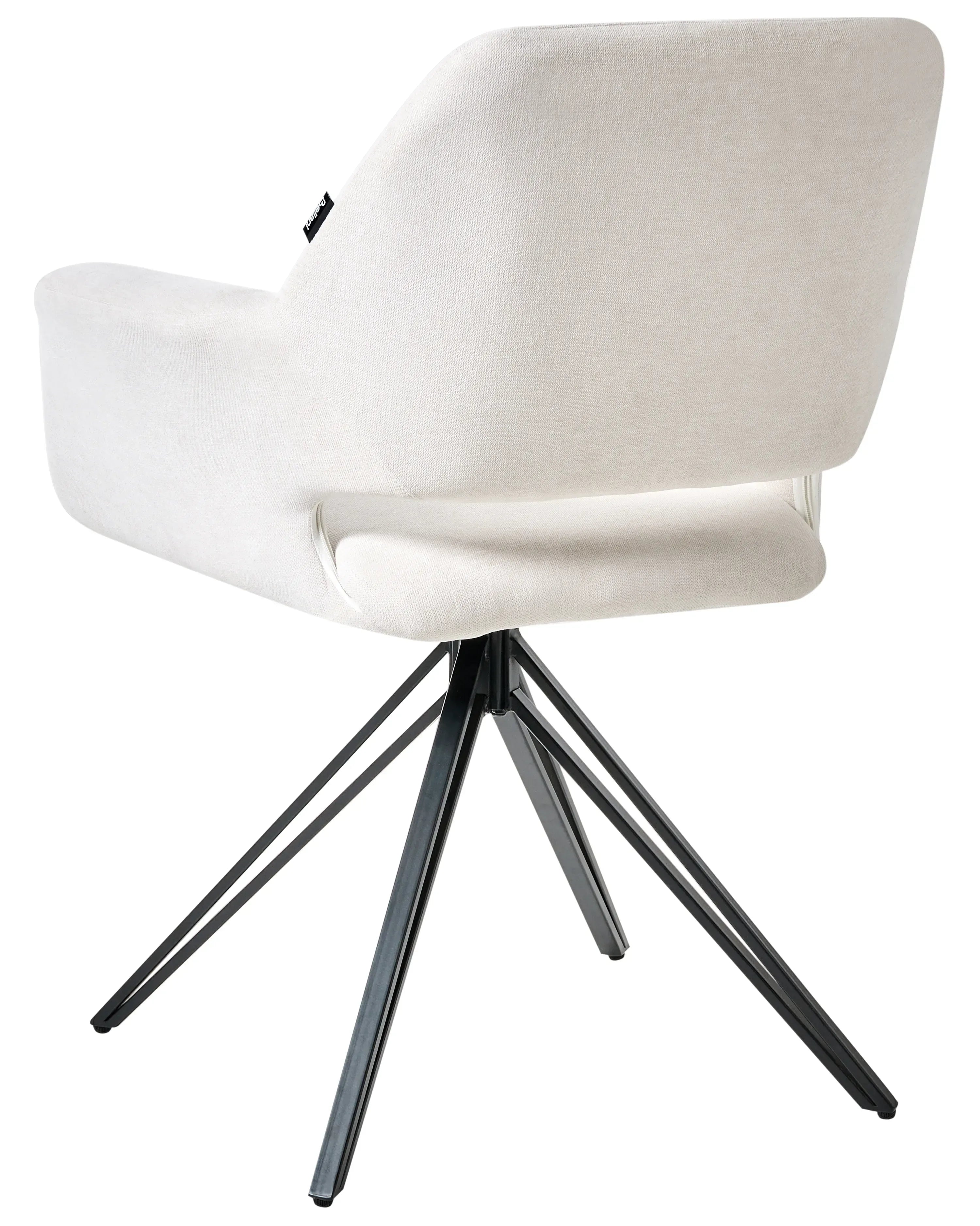 Lot de 2 chaises de salle à manger en tissu écru avec accoudoirs