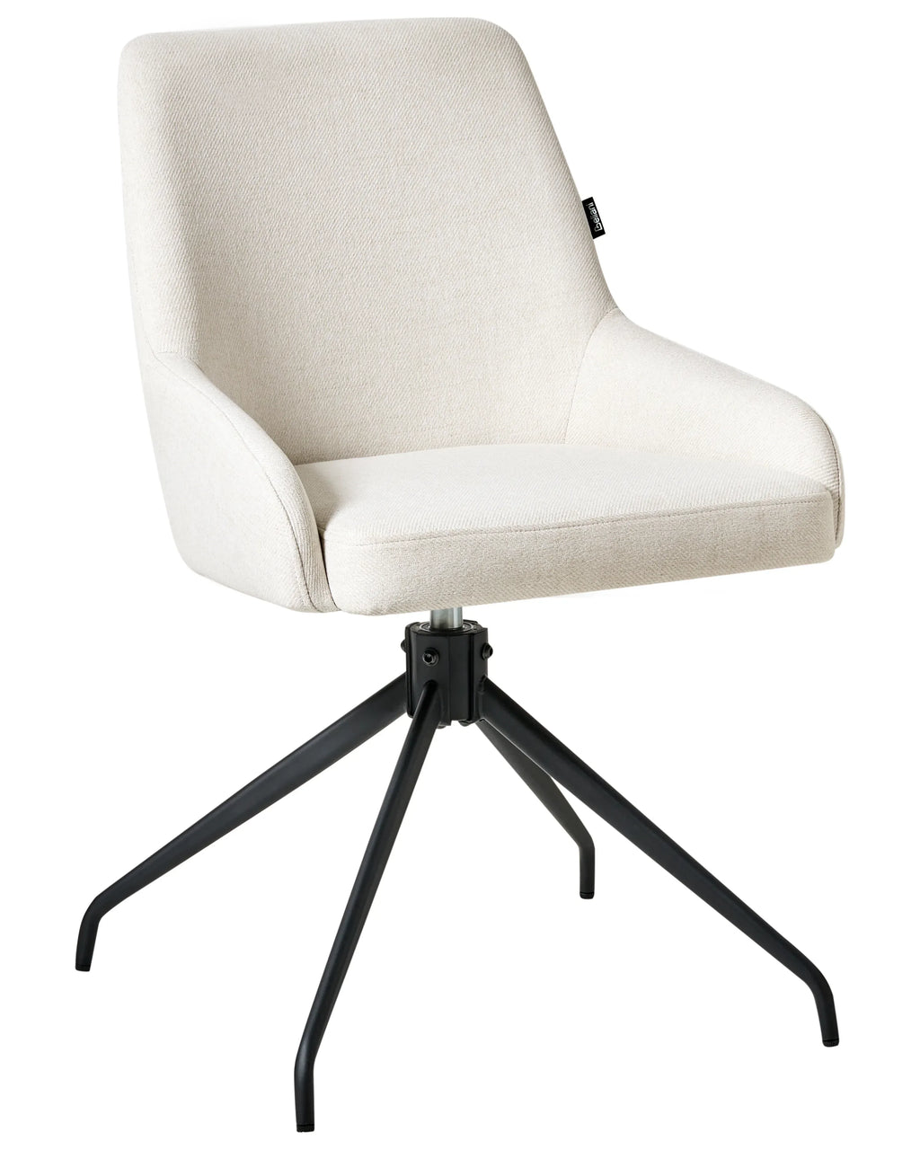 Lot de 2 chaises de salle à manger pivotantes en tissu blanc cassé