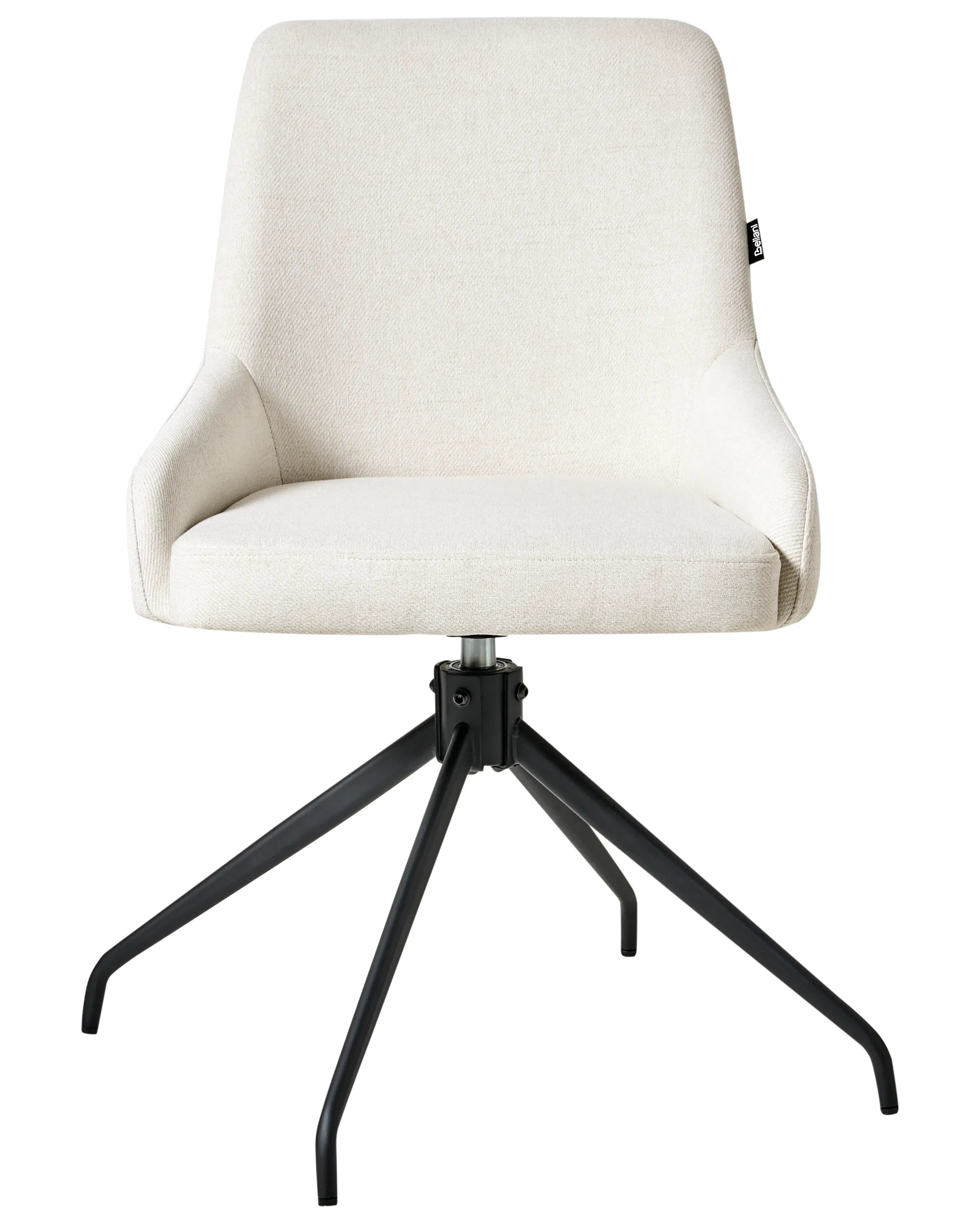 Lot de 2 chaises de salle à manger pivotantes en tissu blanc cassé