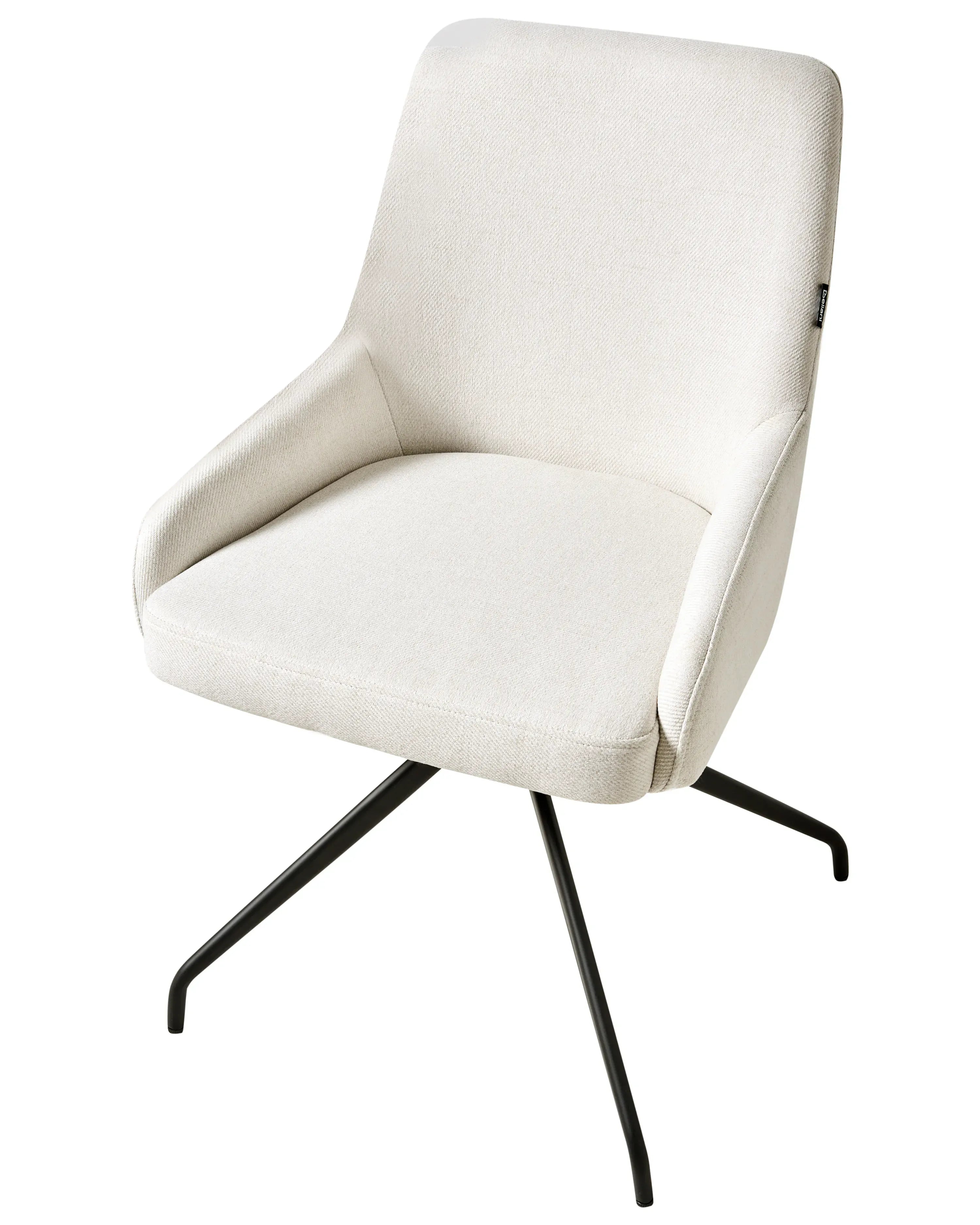 Lot de 2 chaises de salle à manger pivotantes en tissu blanc cassé