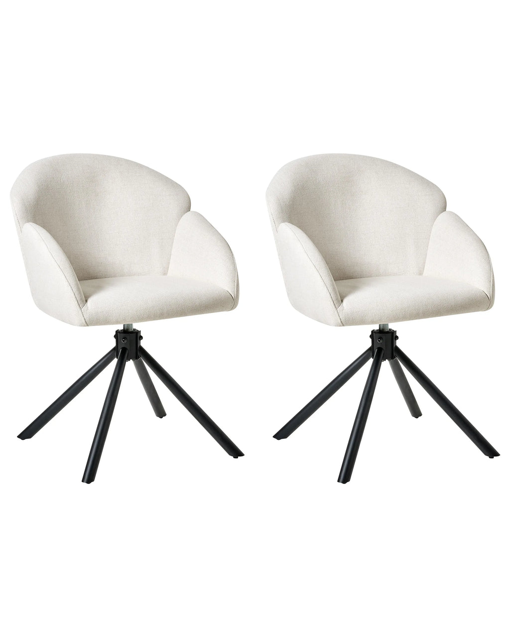 Set di 2 sedie da pranzo MAYBEE Tessuto Bianco sporco