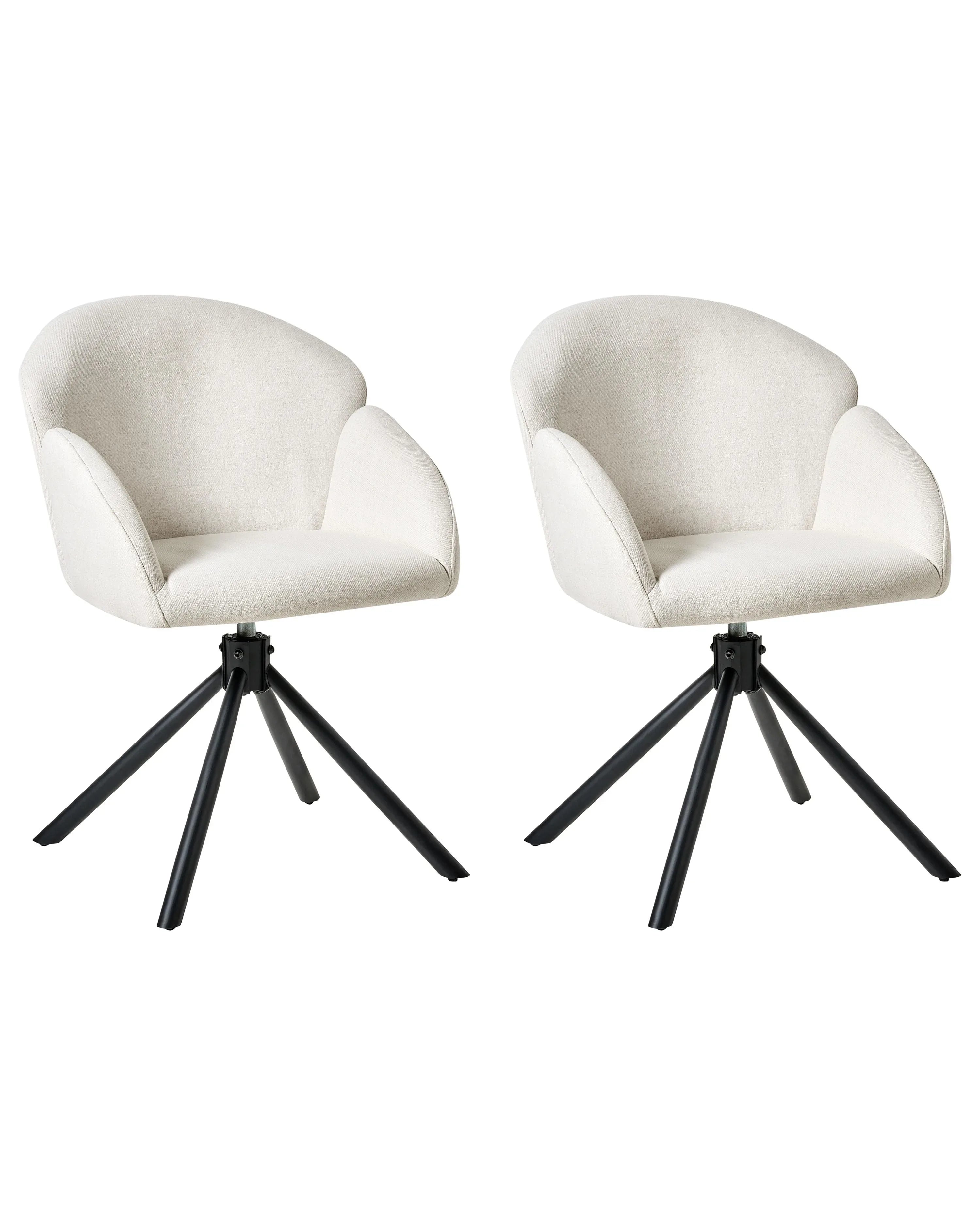 Set di 2 sedie da pranzo MAYBEE Tessuto Bianco sporco