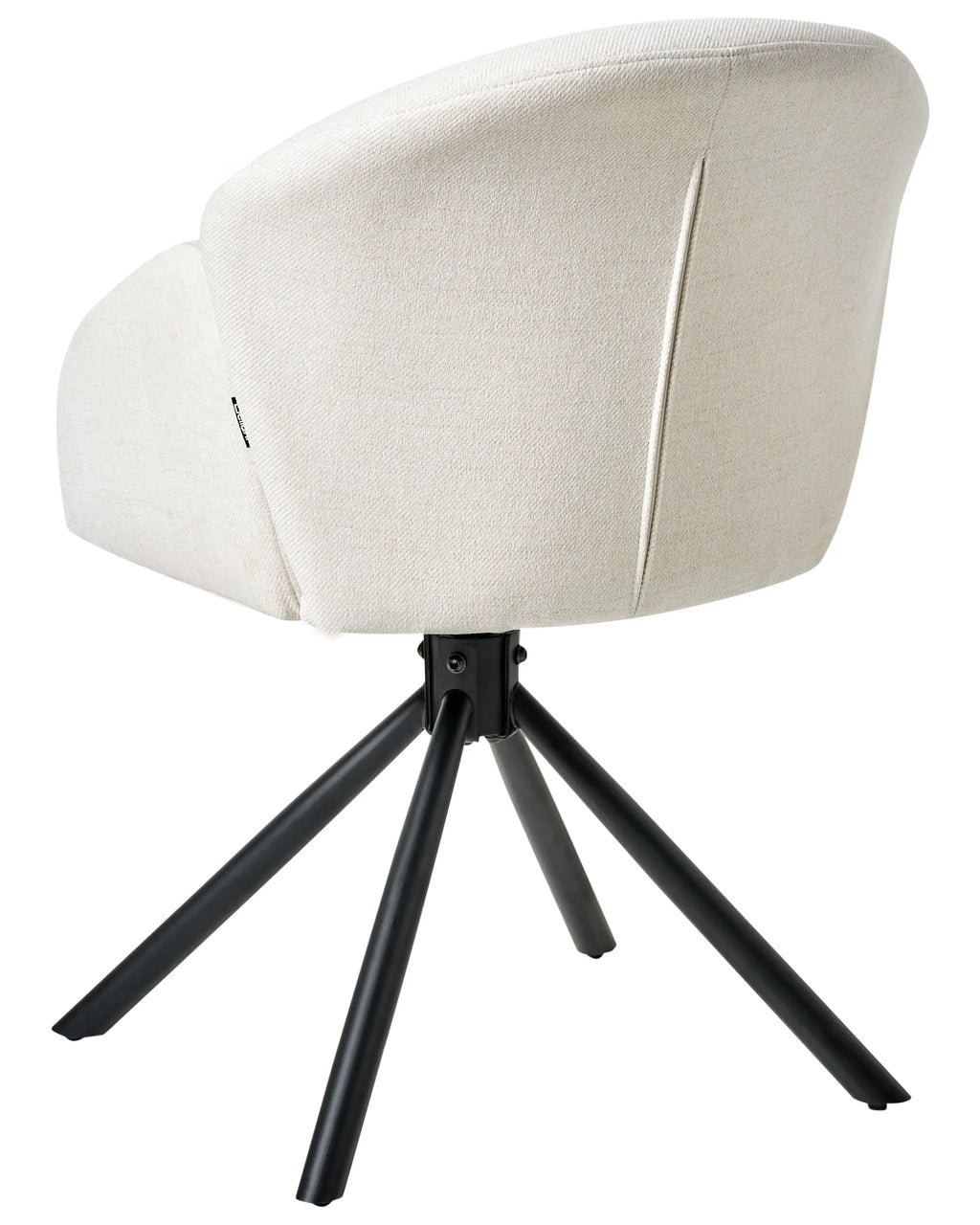 Lot de 2 chaises de salle à manger pivotantes en tissu blanc cassé avec accoudoirs