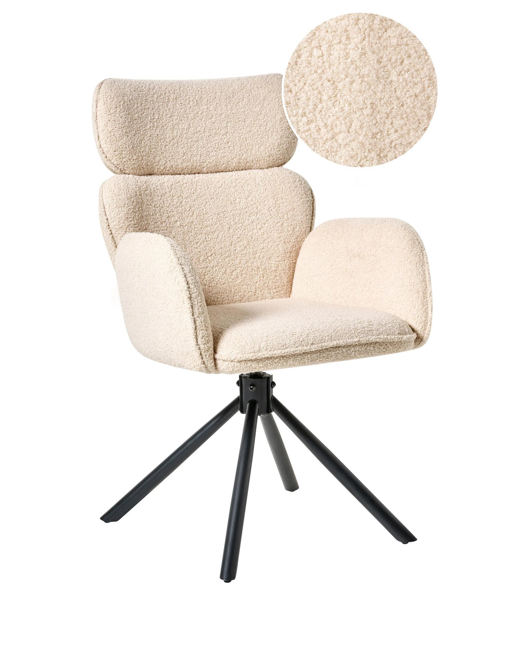 Sedia da pranzo ALENE Boucl Beige chiaro