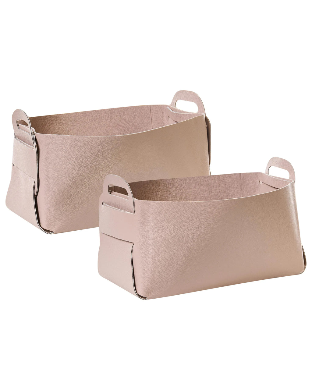 Set di 2 cestini NUZI Pelle sintetica Rosa pastello