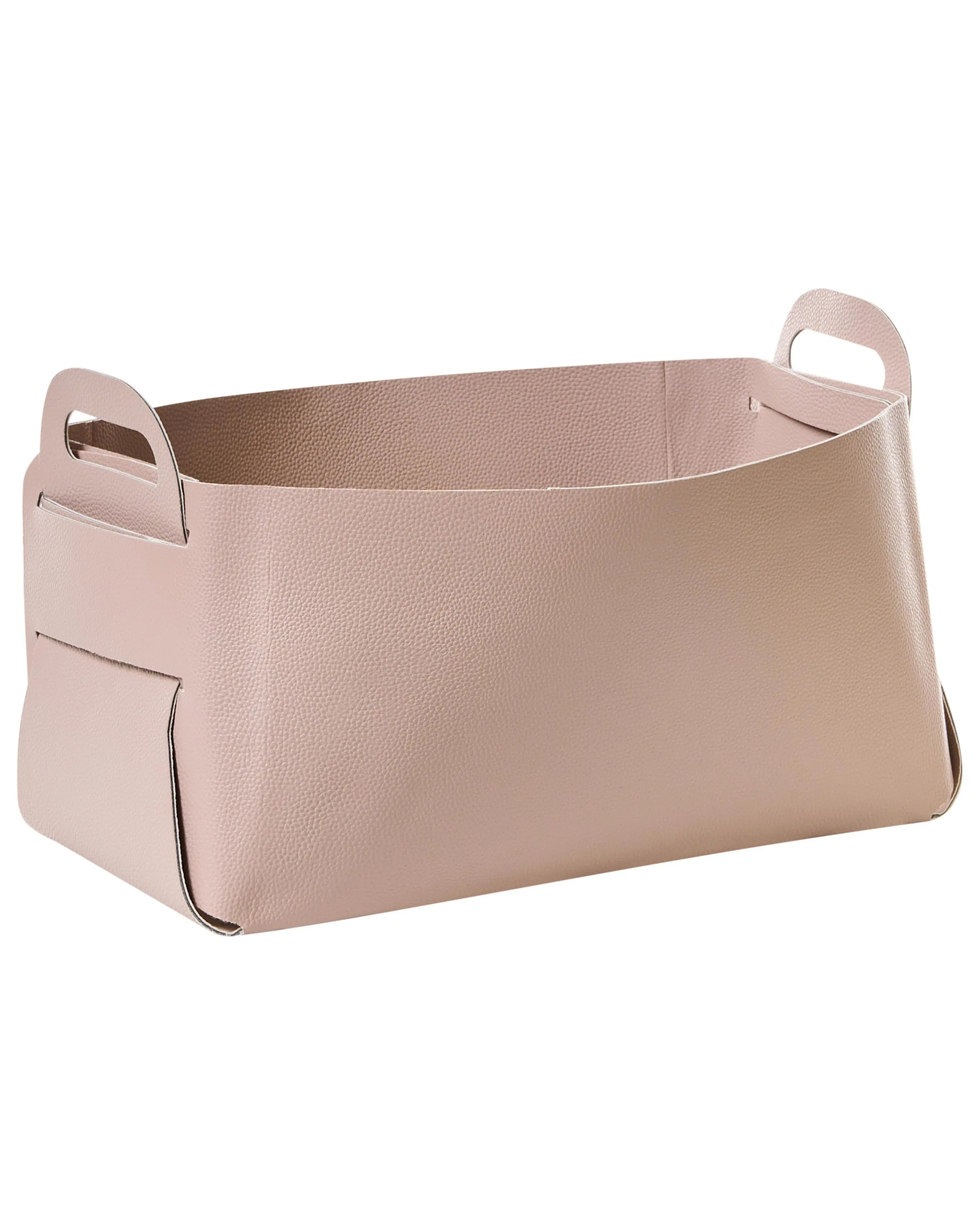 Lot de 2 paniers Similicuir Rose pastel