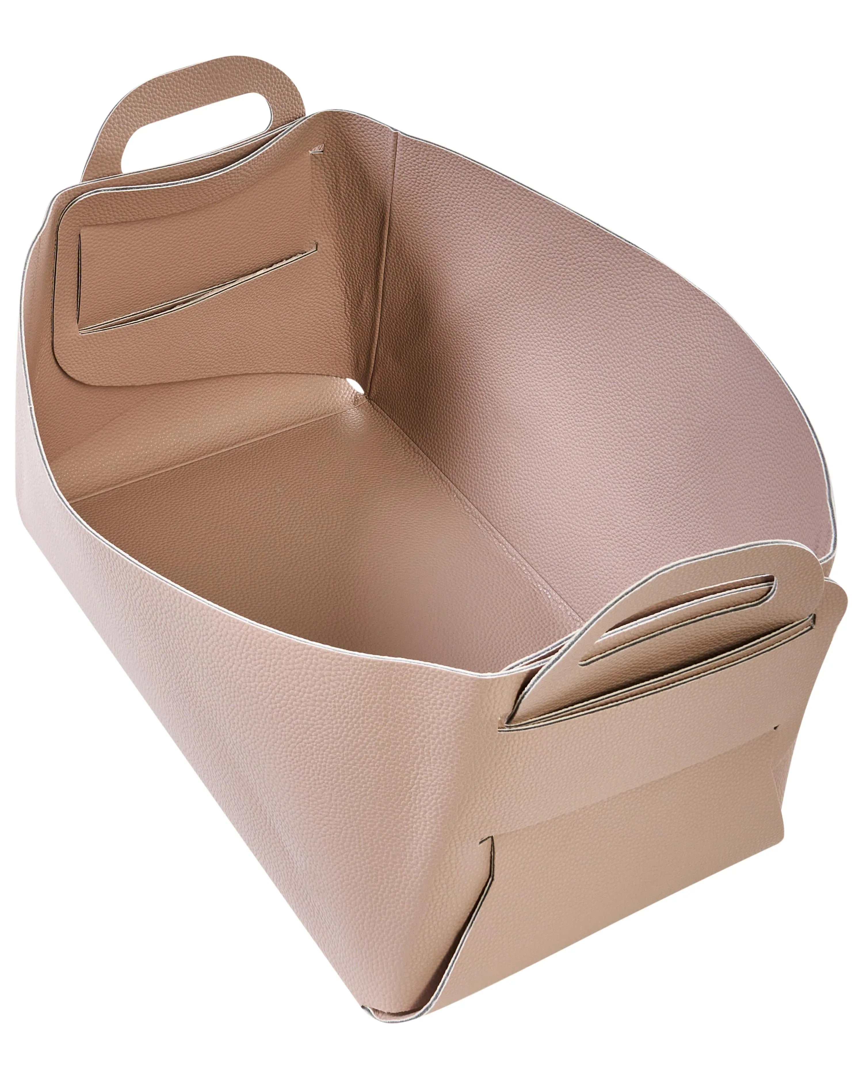 Lot de 2 paniers Similicuir Rose pastel