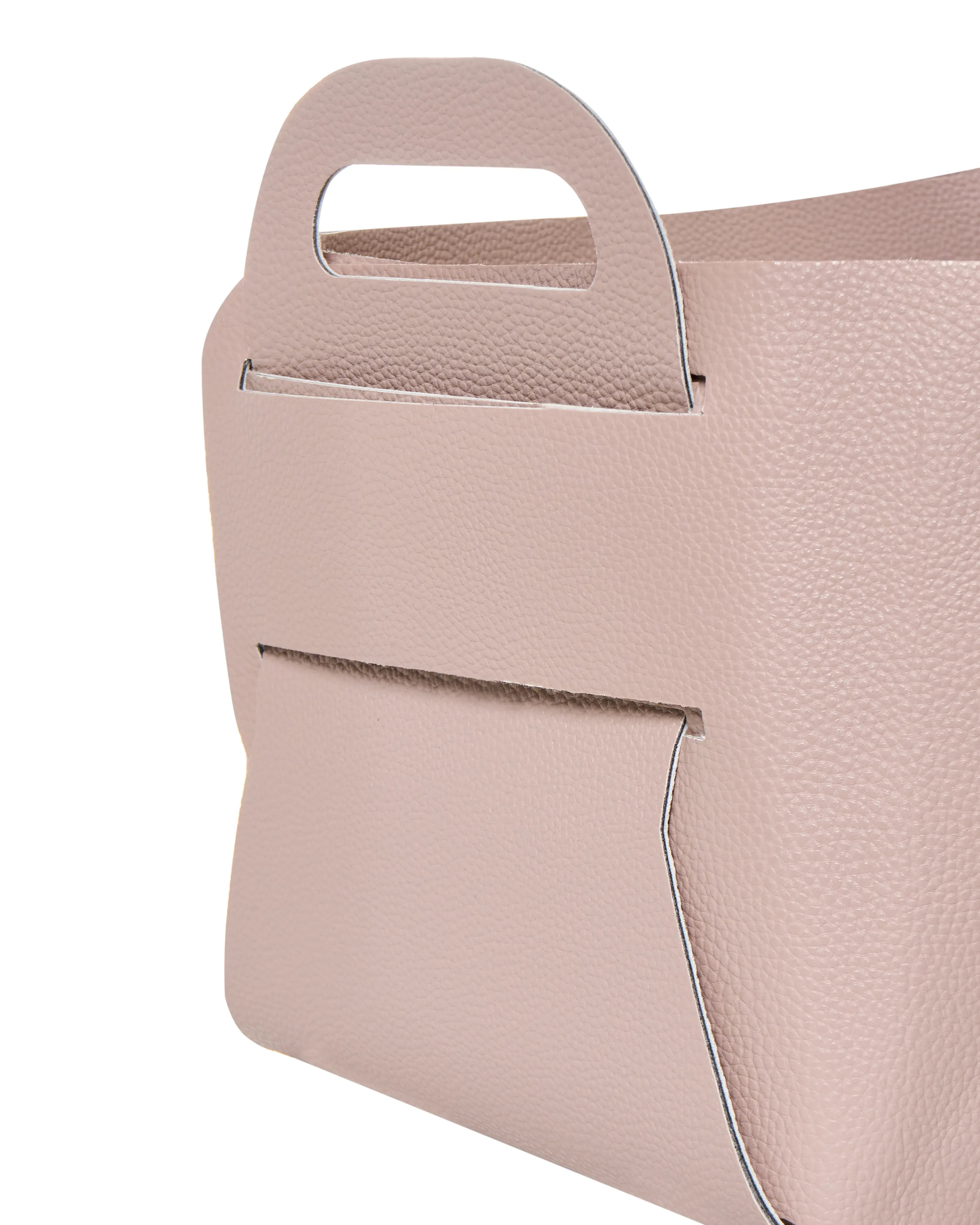 Lot de 2 paniers Similicuir Rose pastel