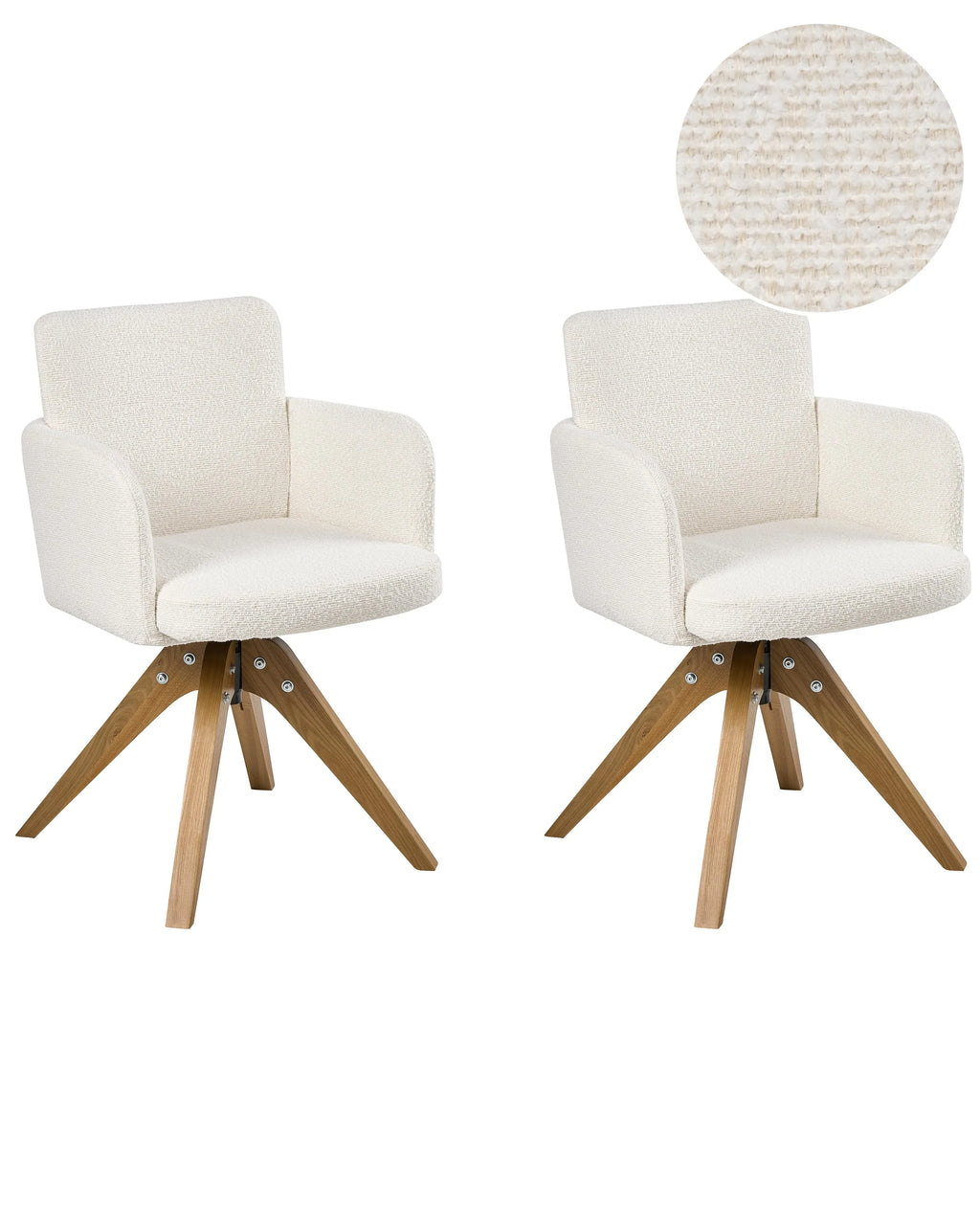 Set di 2 sedie da pranzo EVELYN Boucl Bianco sporco