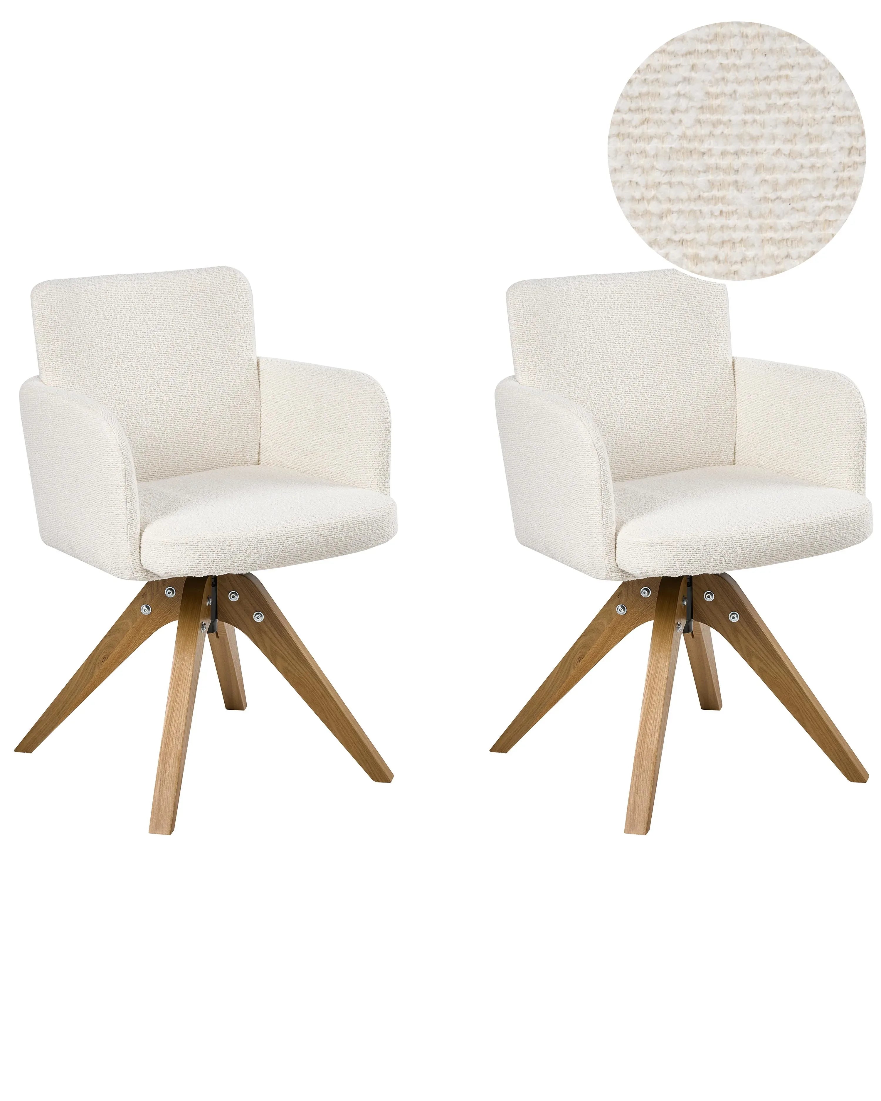 Set di 2 sedie da pranzo EVELYN Boucl Bianco sporco